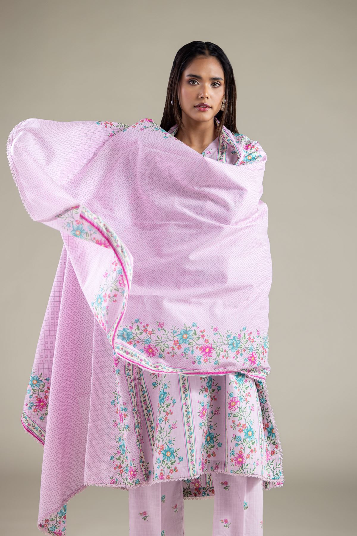 Embroidered Textured Lawn Dupatta - 1-26-123-A-A-VG