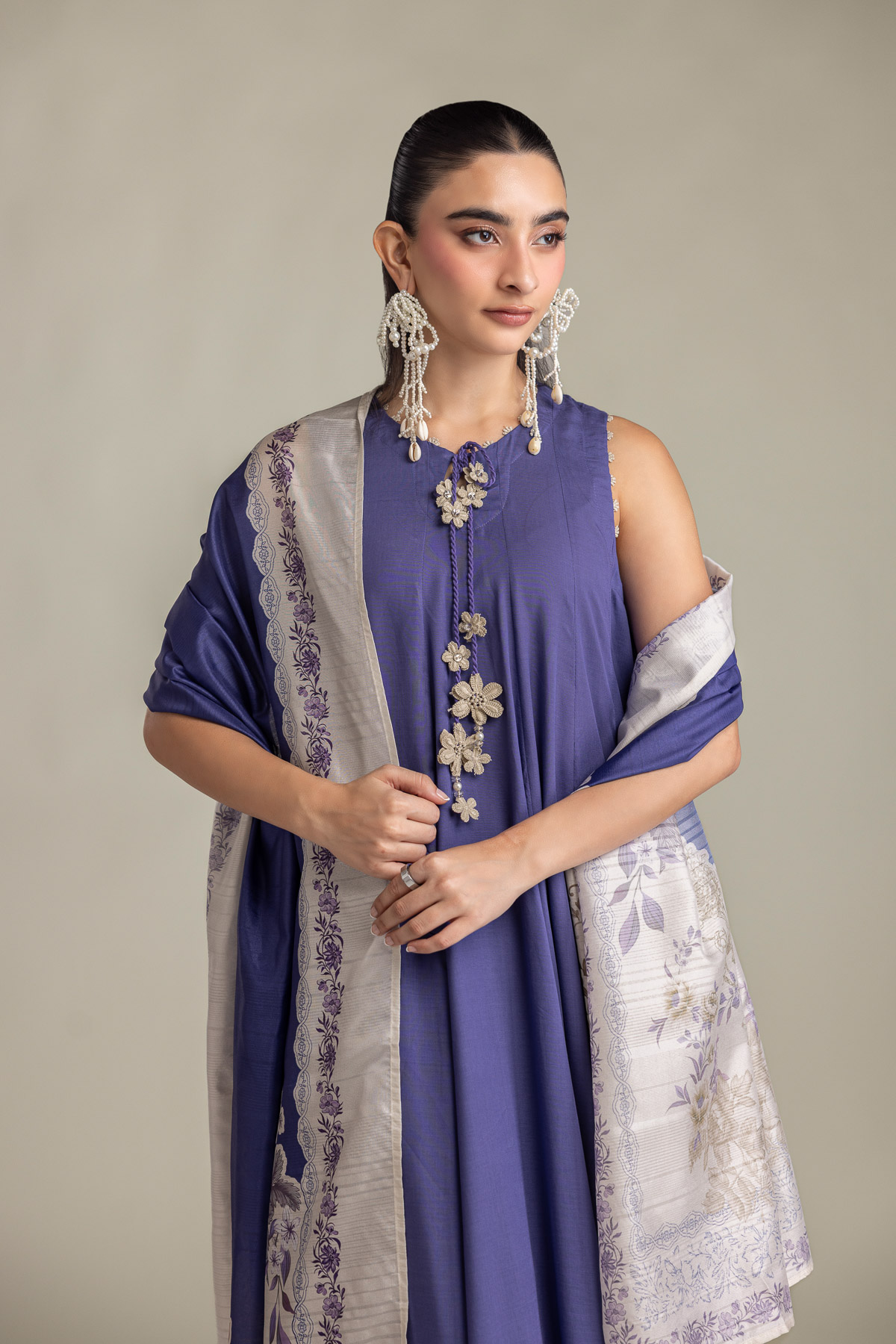 Printed Mesuri Floral Mesuri Dupatta - 2-26-202-A-D-VG