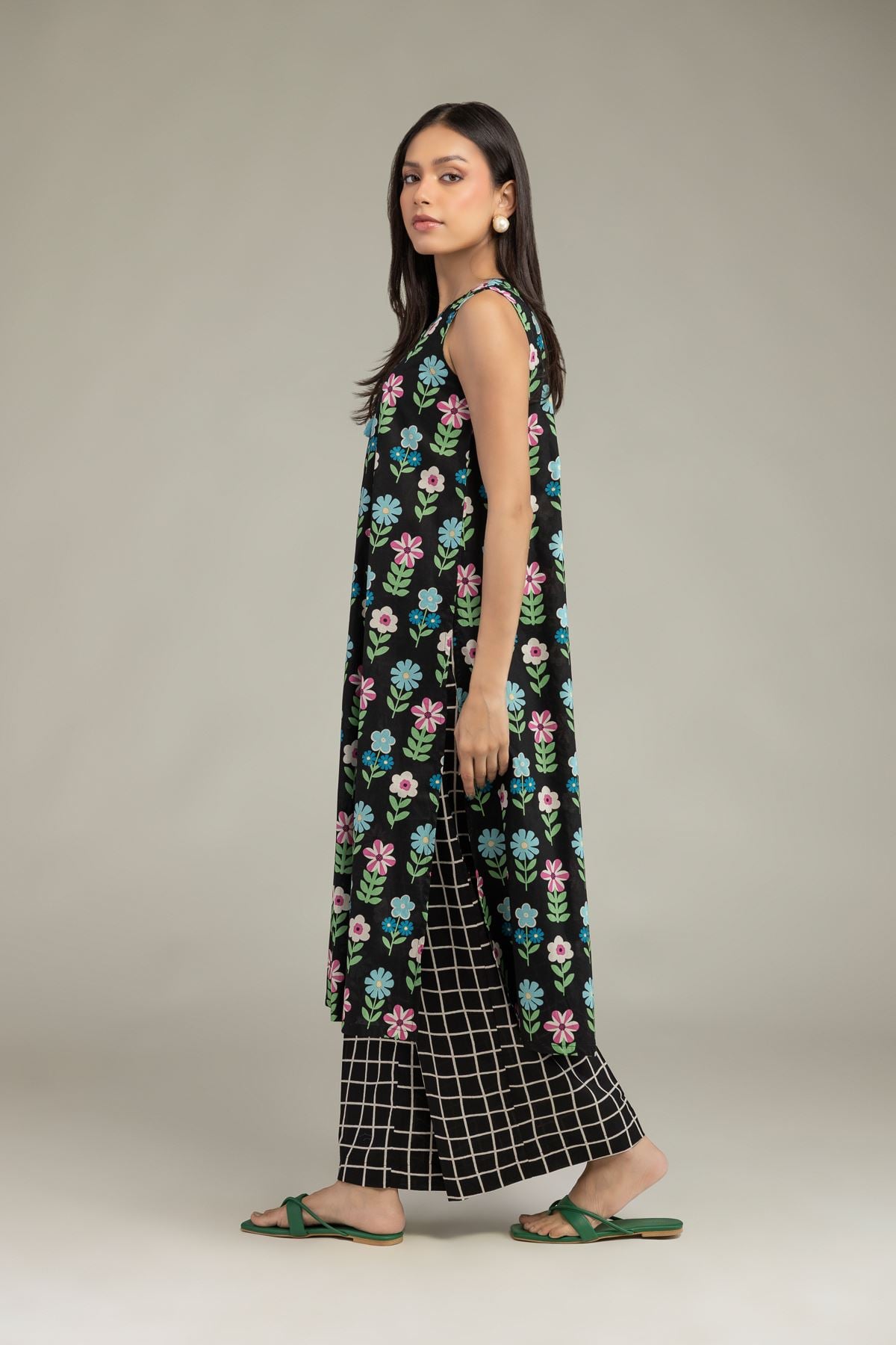 Printed Cambric Black Printed Pants - 1-26-221-A-E1-VG