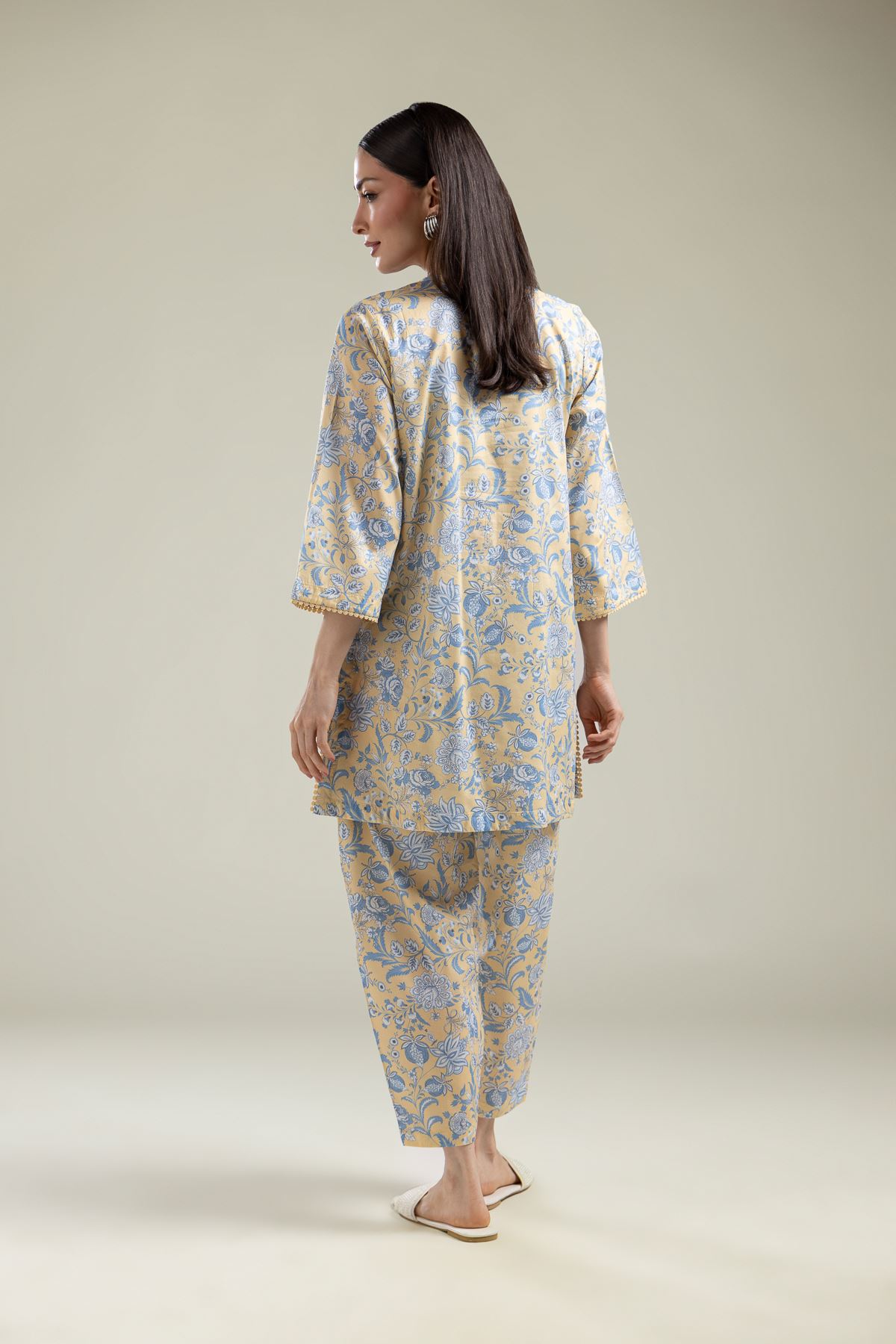 Printed Cotton Viscose Floral Cotton Kurta - 1-26-204-A-F1-VG
