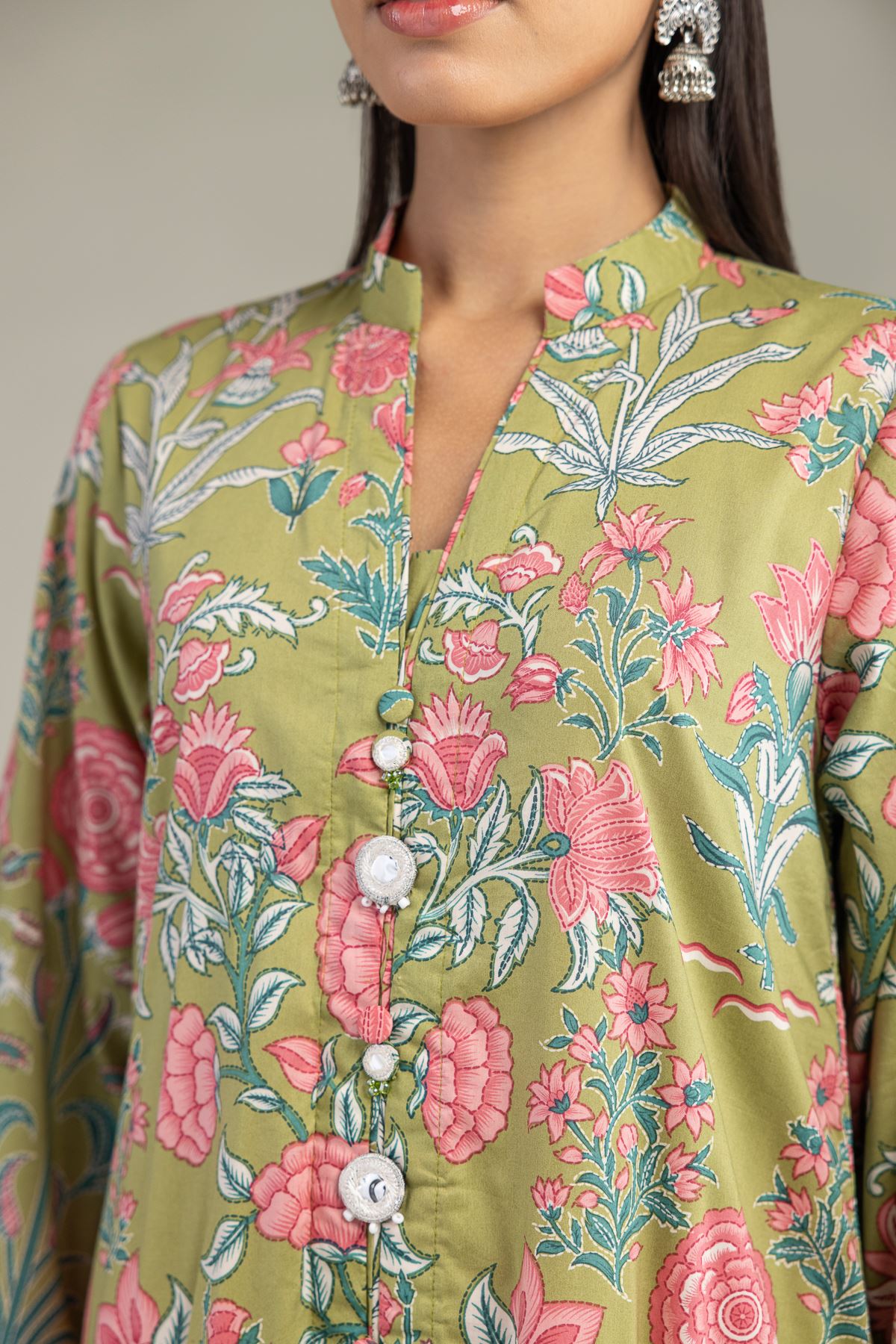 Embroidered Cotton Viscose Cotton Viscose Kurta - 12-26-106-F-D-VG