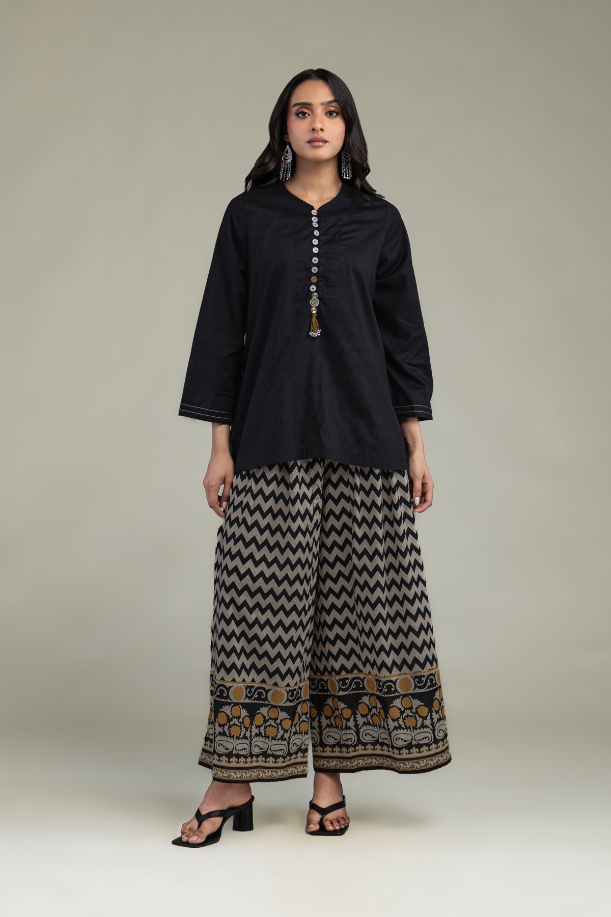 Printed Cambric Solid Cambric Kurta - 1-26-301-B-I1-VG