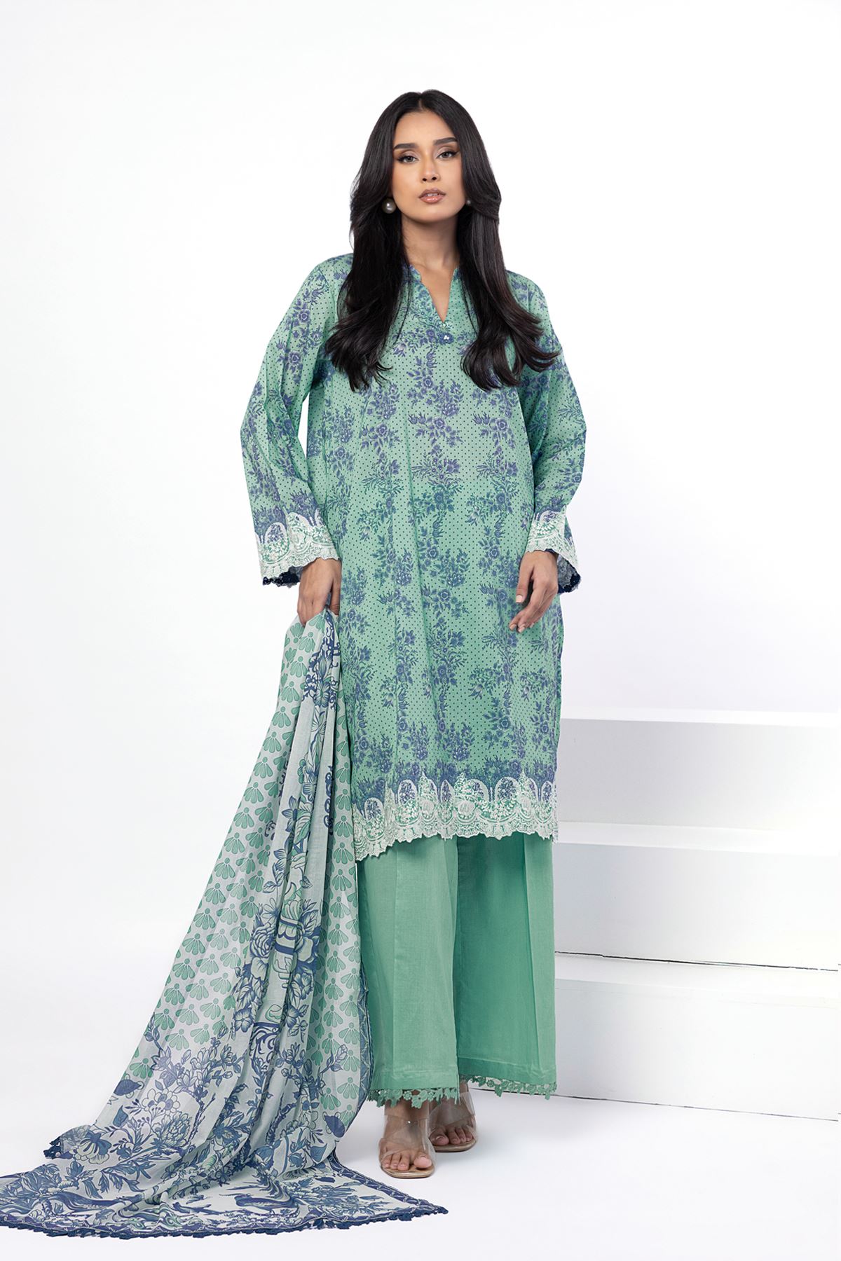 ギャッベ Made in Pakistan Buy Tailored 3 Piece | 0.0 N/A | SS2542AST-VG_MULTI | Khaadi Pakistan