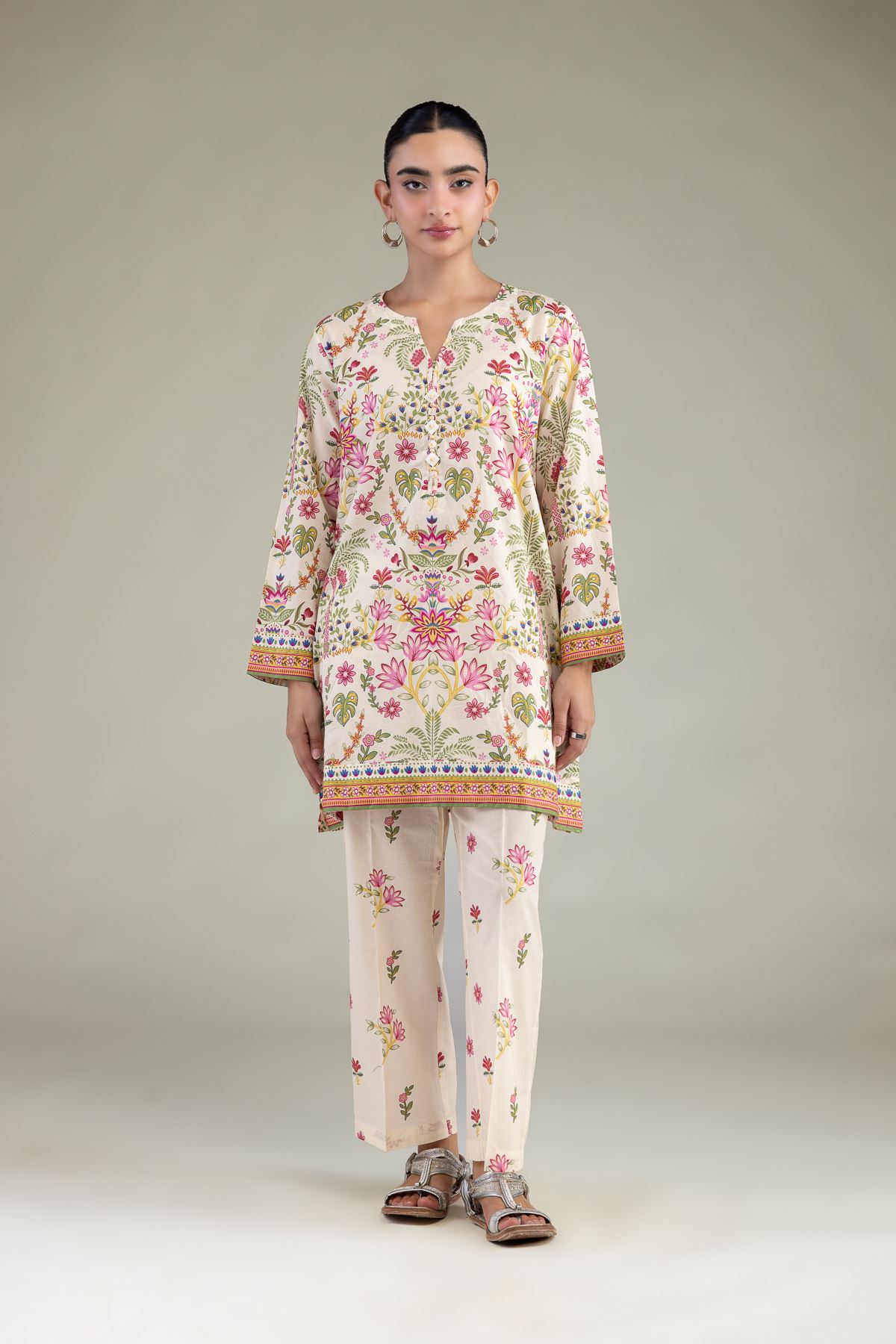 Printed Cambric Floral Cambric Pants - 1-26-250-B-H1-VG
