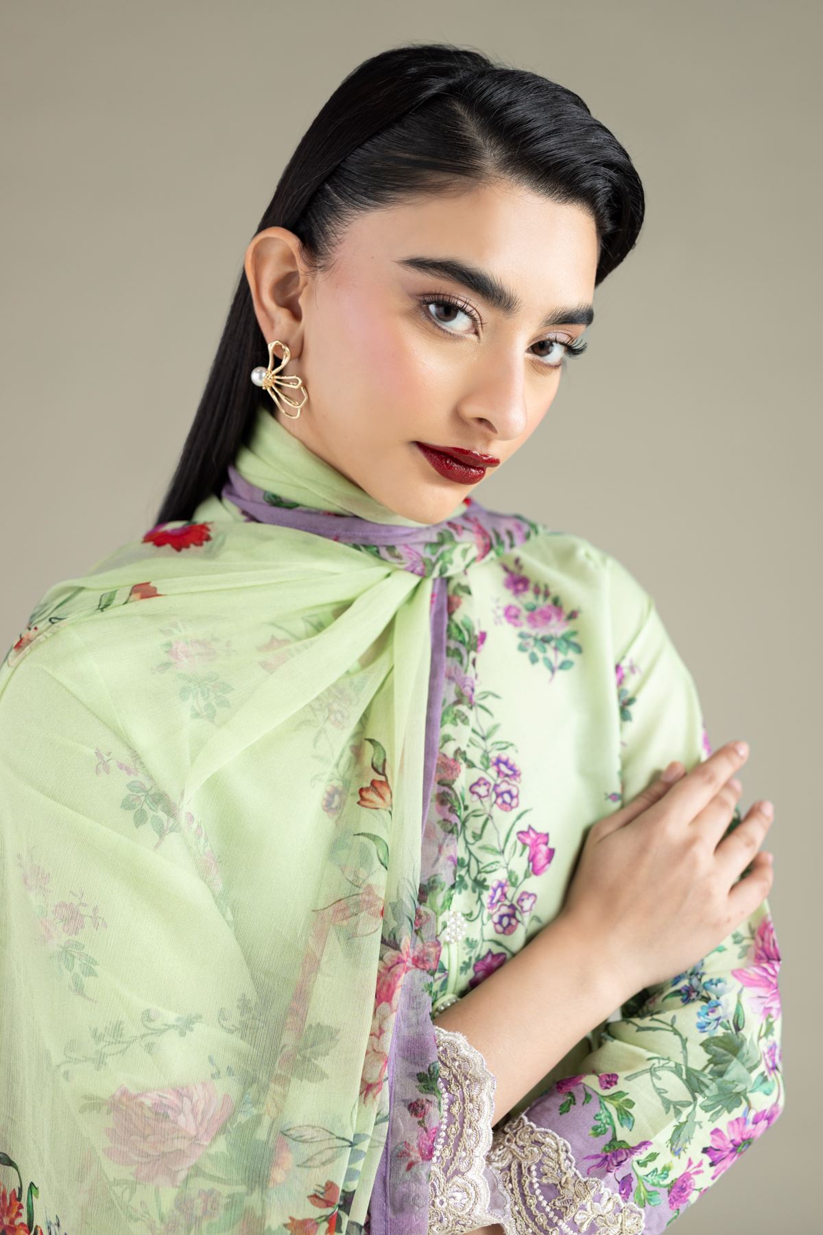 Printed Chiffon Dupatta - 1-26-114-A-F-VG