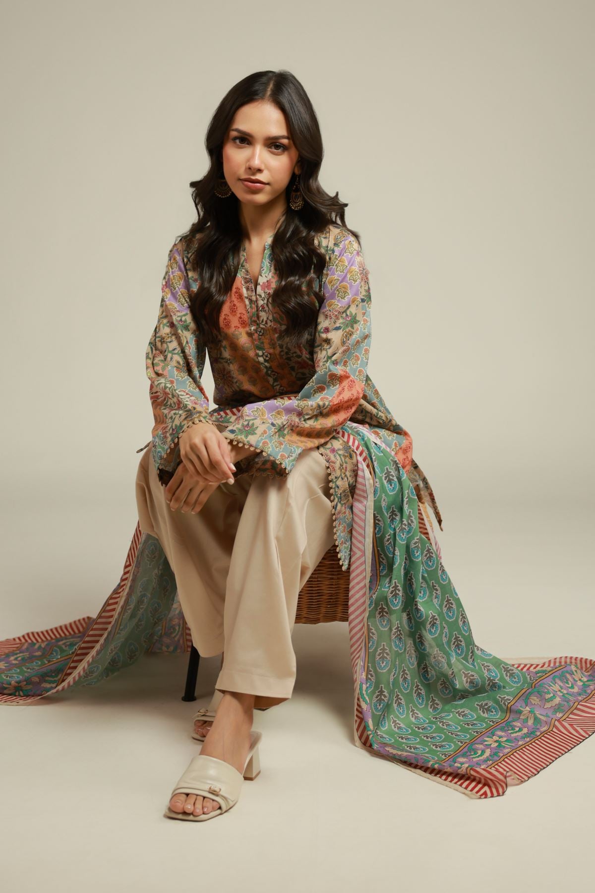 Printed Cambric Fabrics 3 Piece - T-A22-26-110FI2-VG
