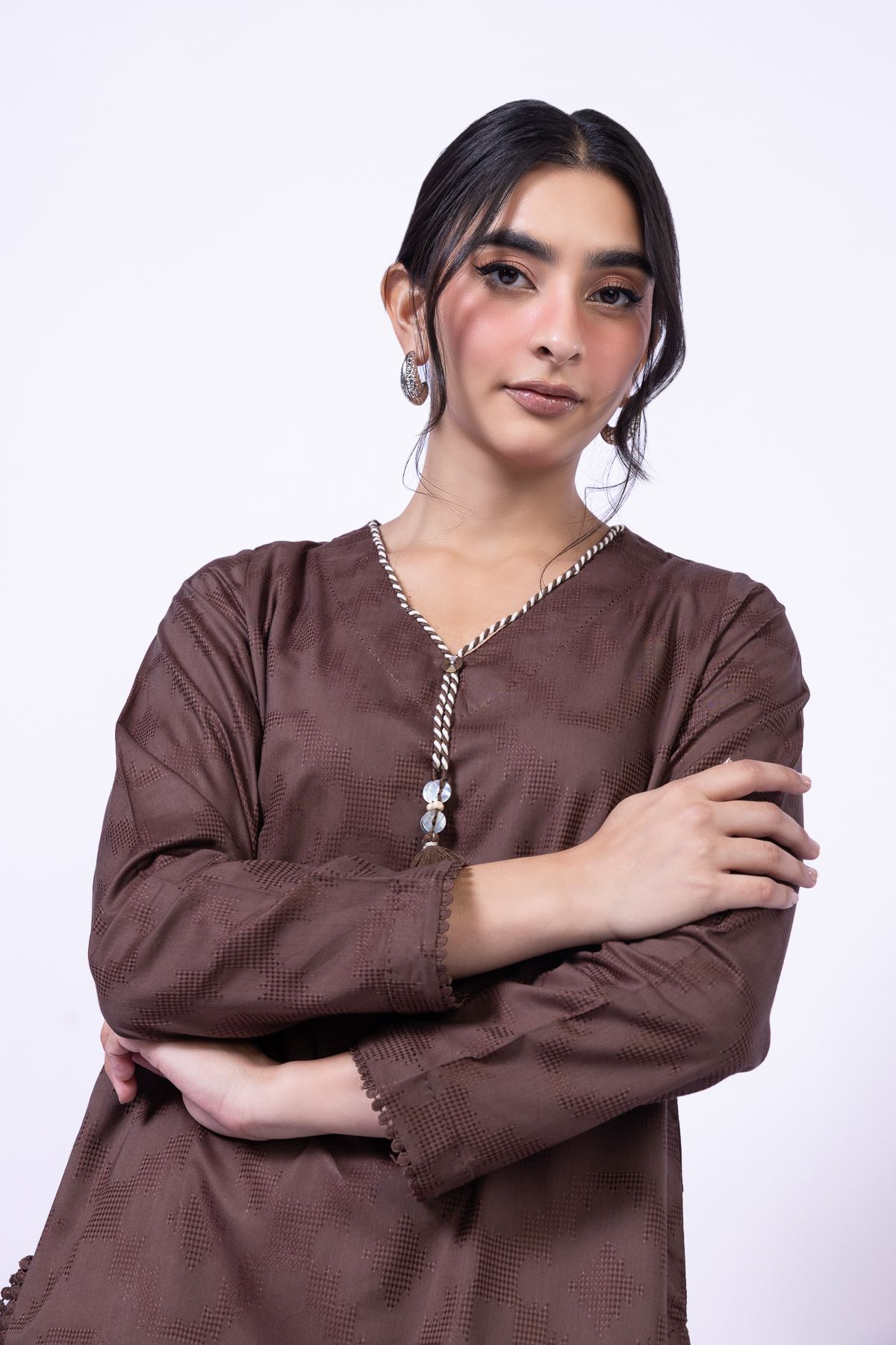 Dyed Jacquard Kurta - OTD4-EX28-04TA-VG