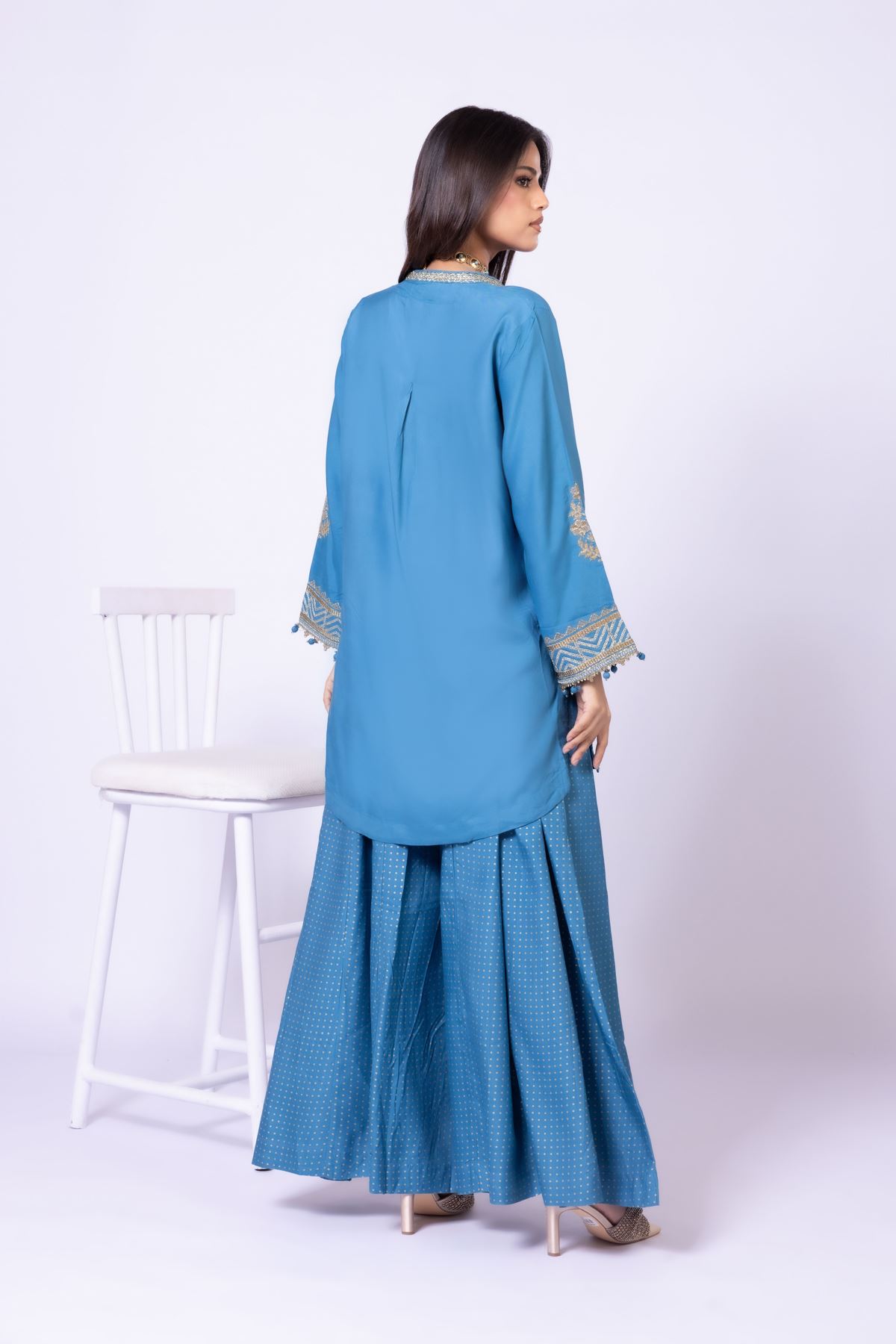Embroidered Raw Silk Kurta - 25-10-10S4-02TA-VG