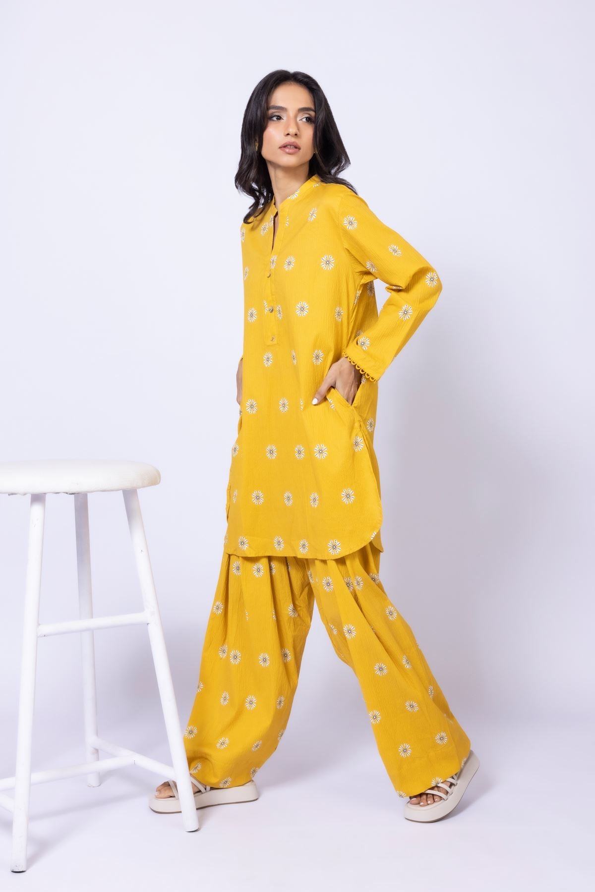 Printed Cotton Crinkle Pants - 25-10-11E4-04TB-VG