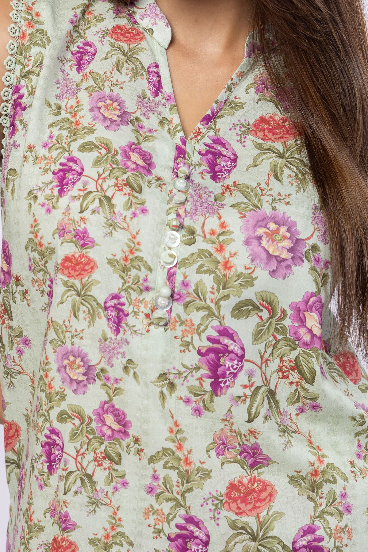 Printed Cotton Dobby Kurta - 25-04E48-07TA-VG