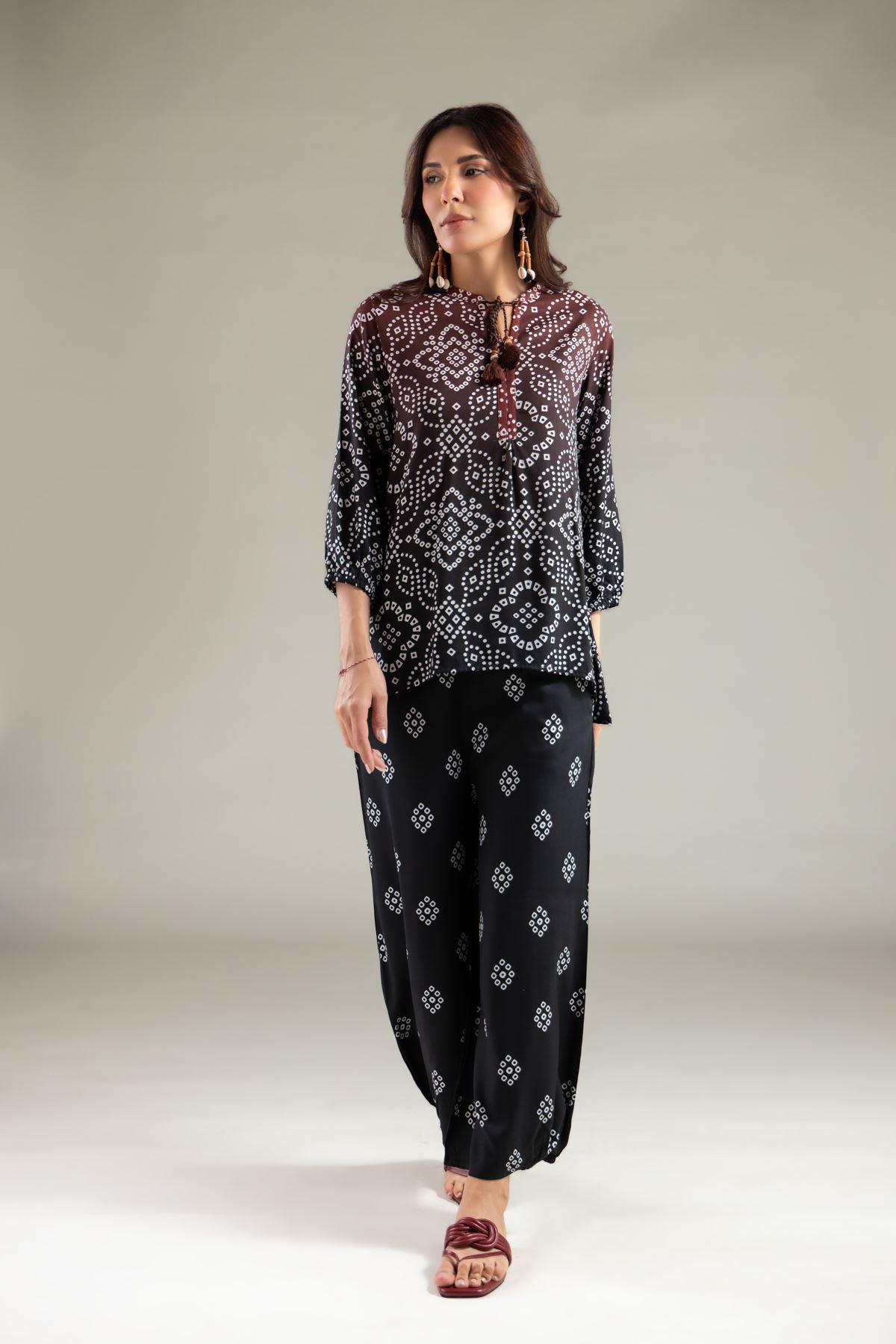 Embroidered Viscose Crepe Blouse - 6-26-101-A-H-VG
