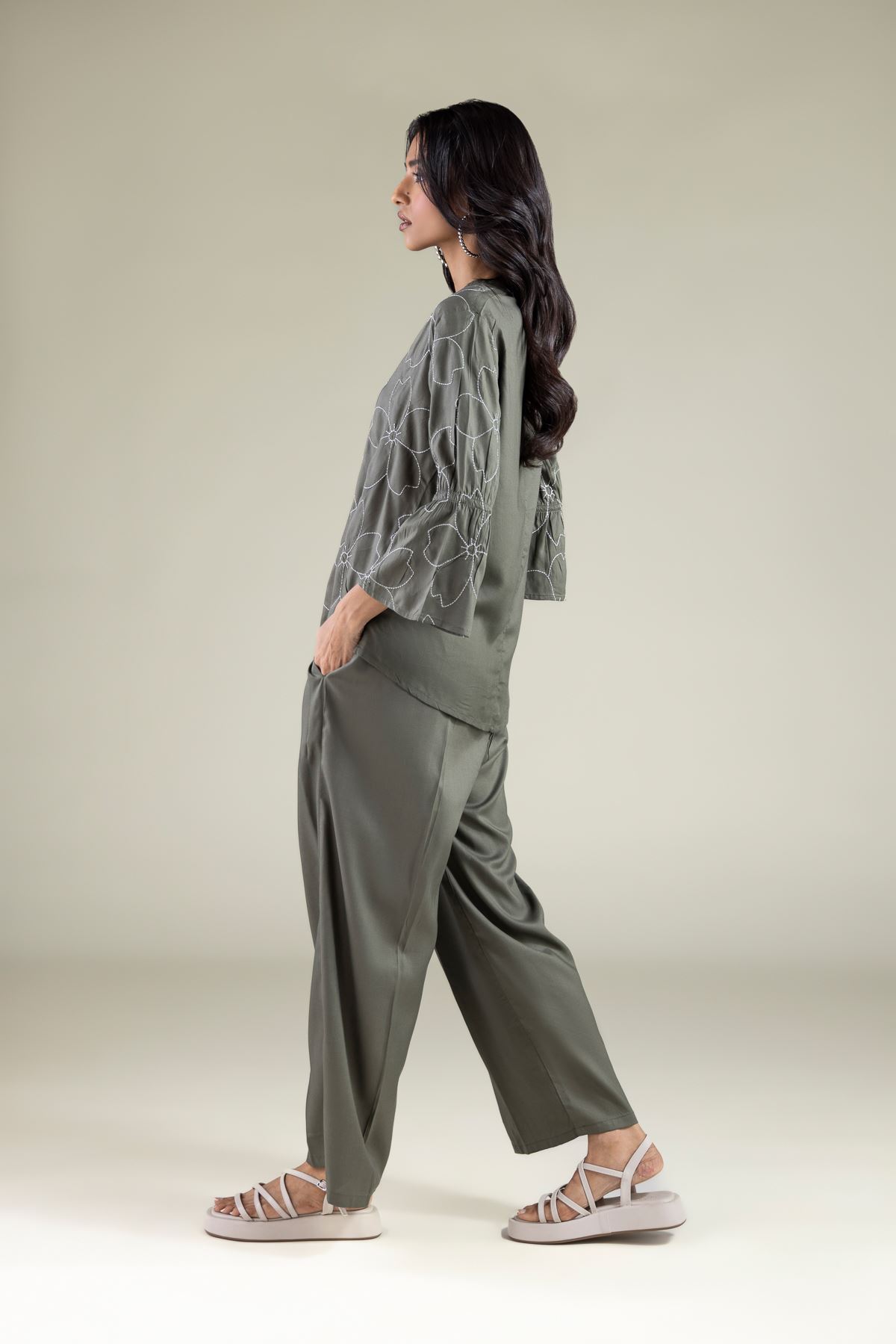 Embroidered Viscose Tunic - 1001914268