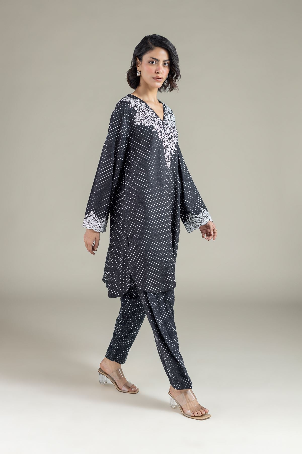 Printed Marina Polka Dot Shalwar - 25-10-11E6-05TB-VG
