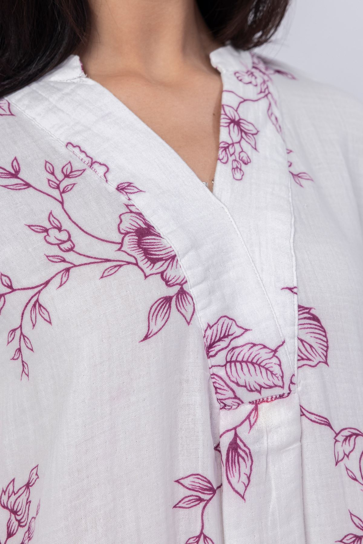Printed Cheese Cloth Kurta - 25-04EX20-02BA-VG