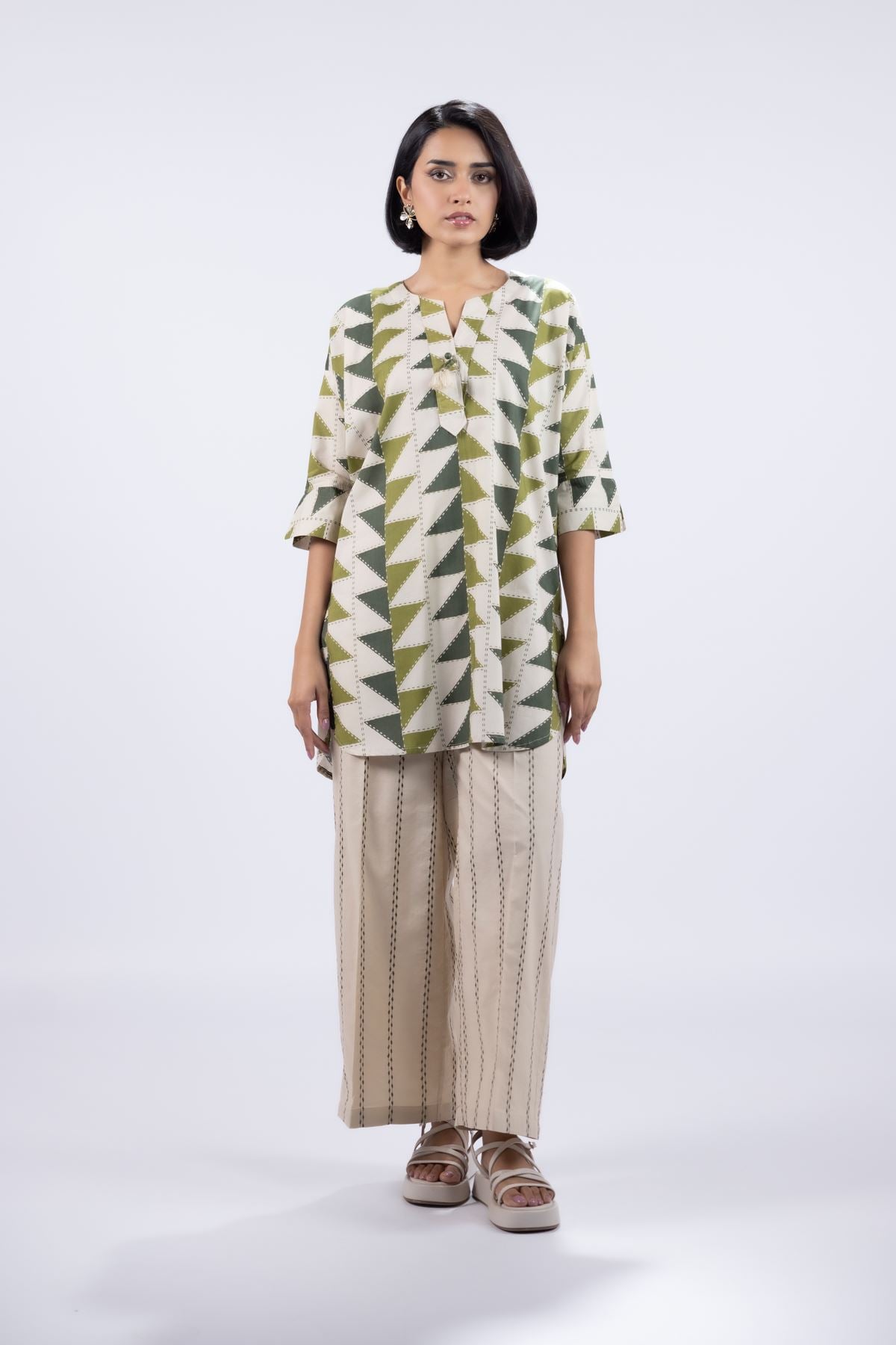 Printed Cambric Kurta - ST25086A-VG