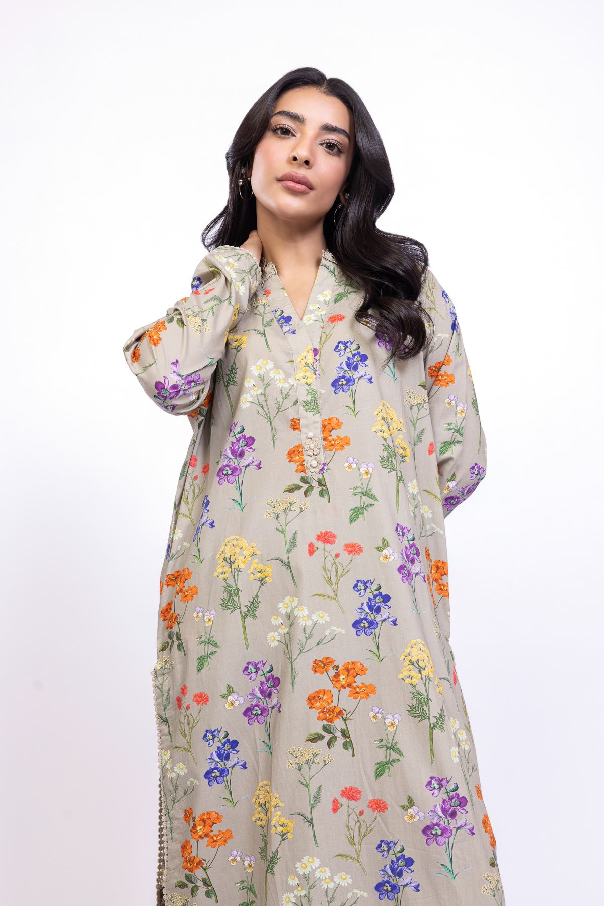 Printed Cotton Viscose Kurta - 25-10-11E8-10TB-VG