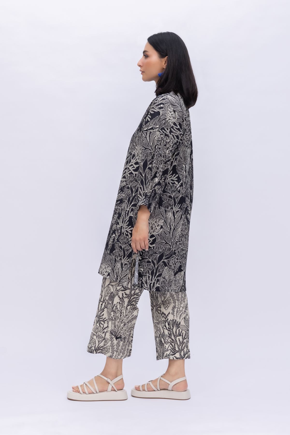 Printed Ripple Crinkle Straight Pants - 25-04E43-02BB-VG