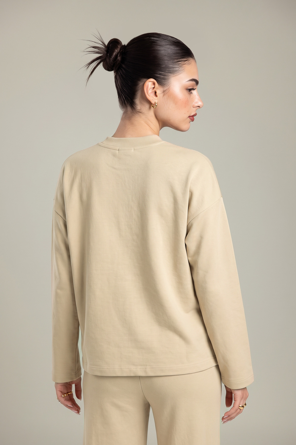 Embroidered Double Jersey Tribal Pullover Sweatshirt - 2-26-202-A-D-VG