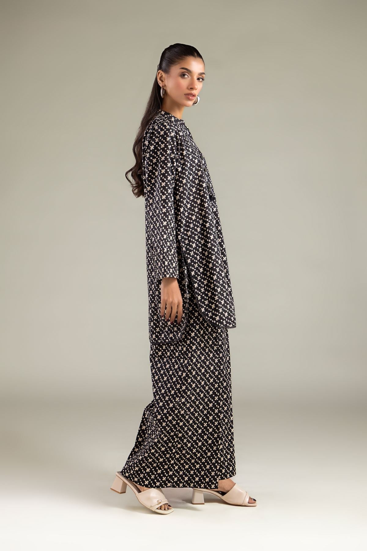 Printed Cambric Geometric Relaxed Pants - 1-26-108-A-F-VG