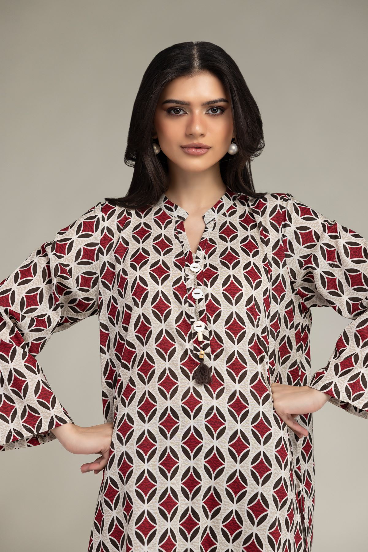 Printed Cambric Fabrics 1 Piece | Top - A22-26-214FH1-VG