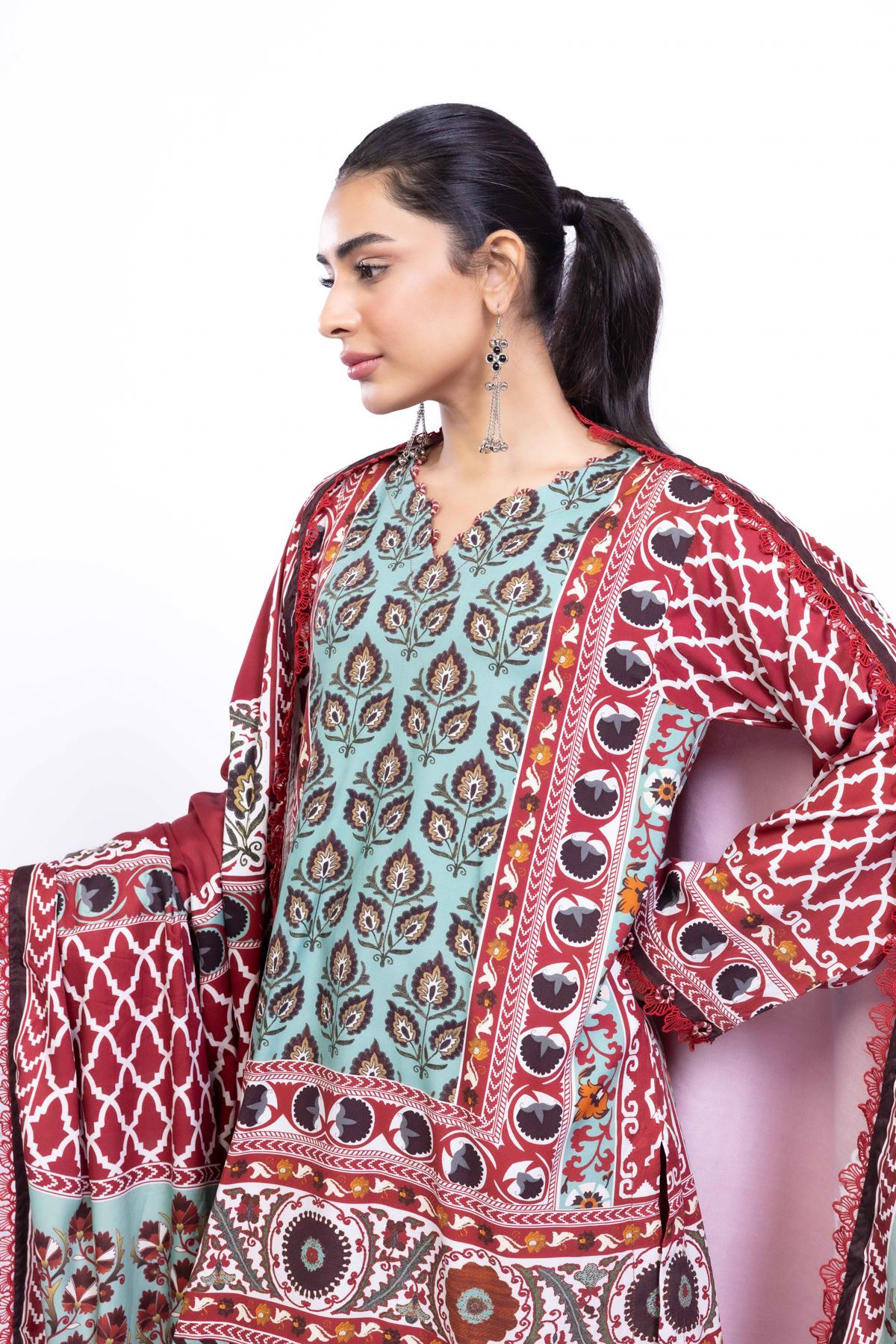 Printed Marina Dupatta - 25-08-8E6-08BA-VG