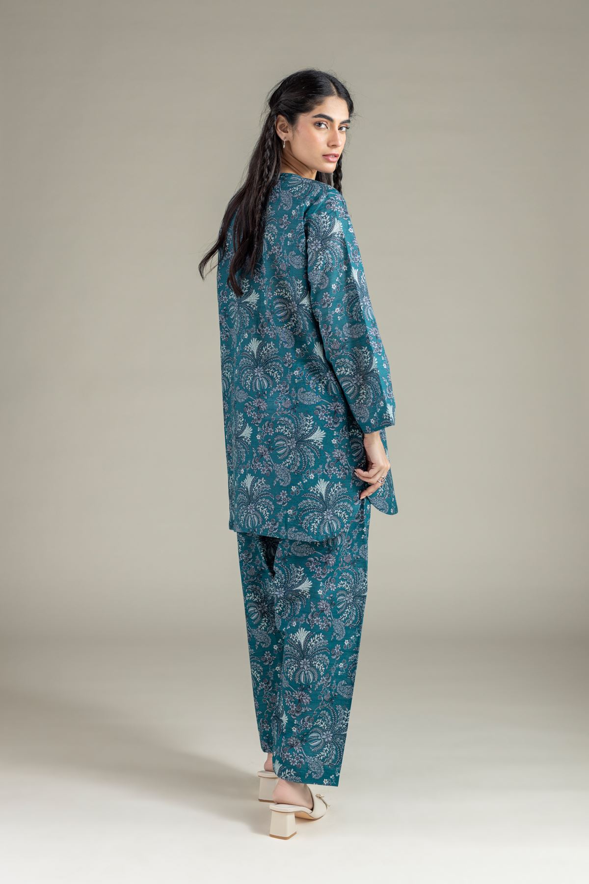 Printed Textured Cotton Kurta - 25-09-11E3-07TA-VG