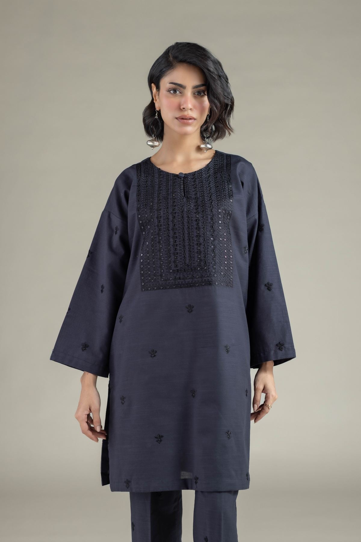 Embroidered Khaddar Kurta - 25-09-9S1-04TA-VG