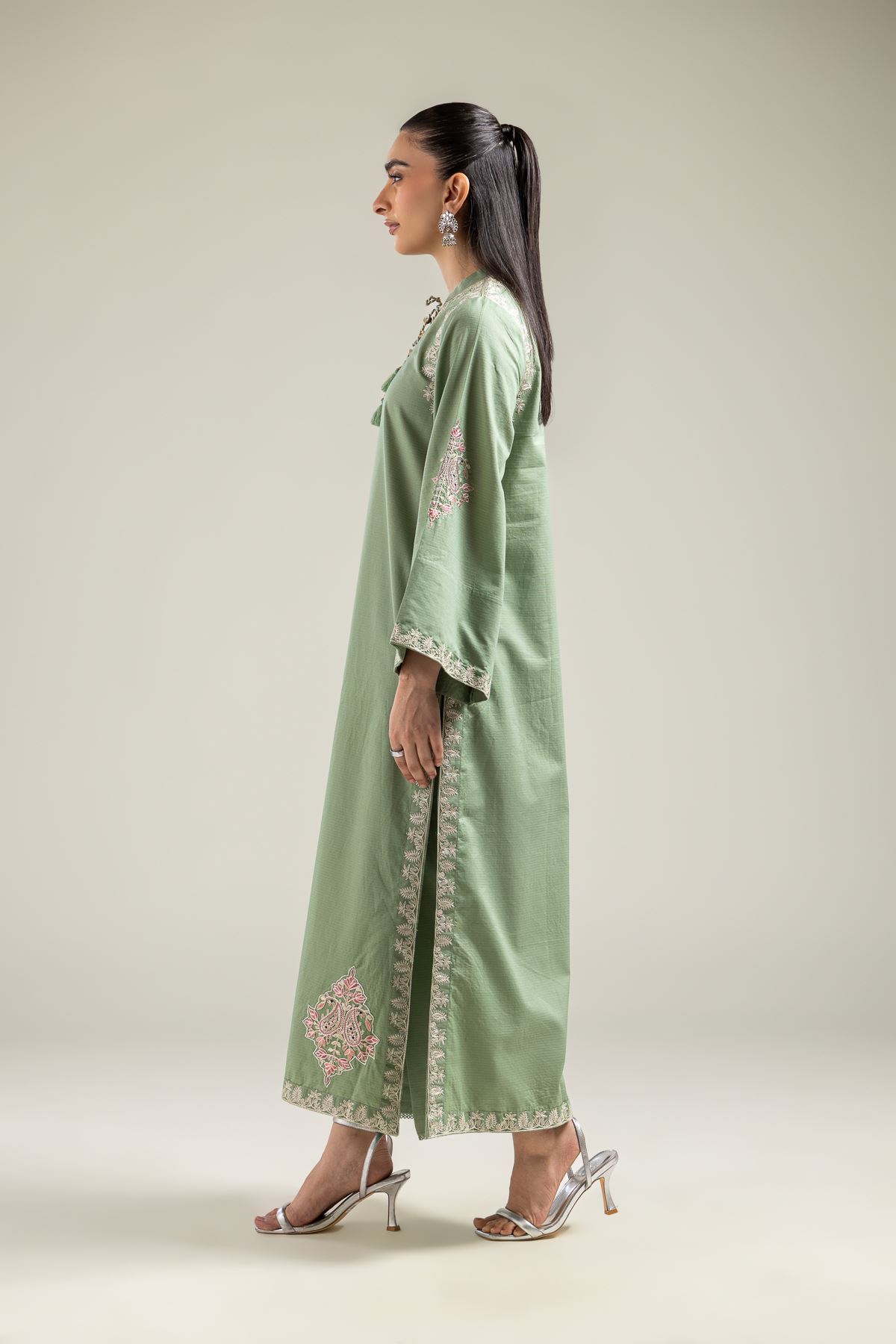 Embroidered Mesuri Floral Embroidered Kurta - 1-26-142-A-F-VG