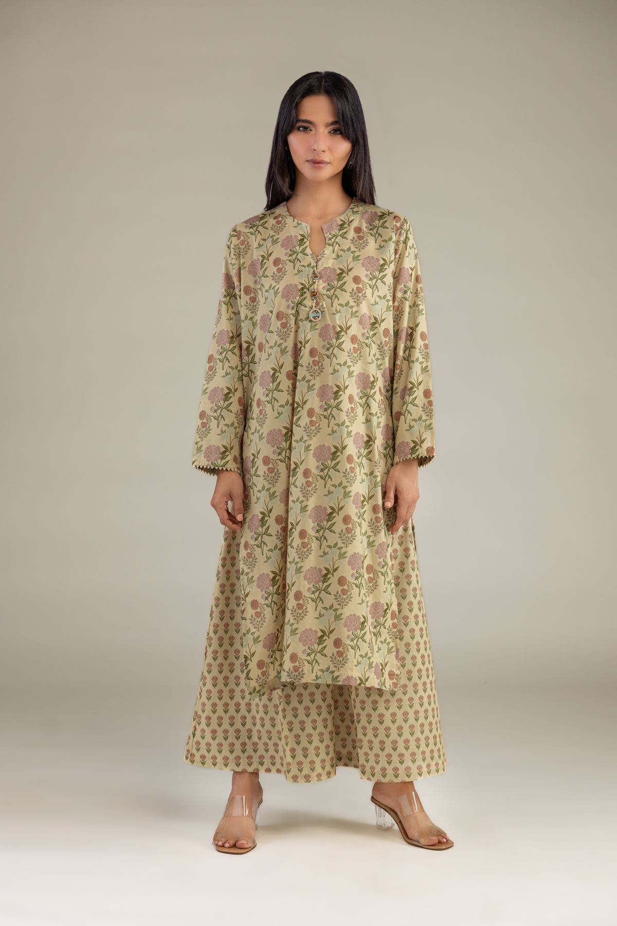 Printed Cambric Floral Printed Kurta - 1-26-102-A-F-VG