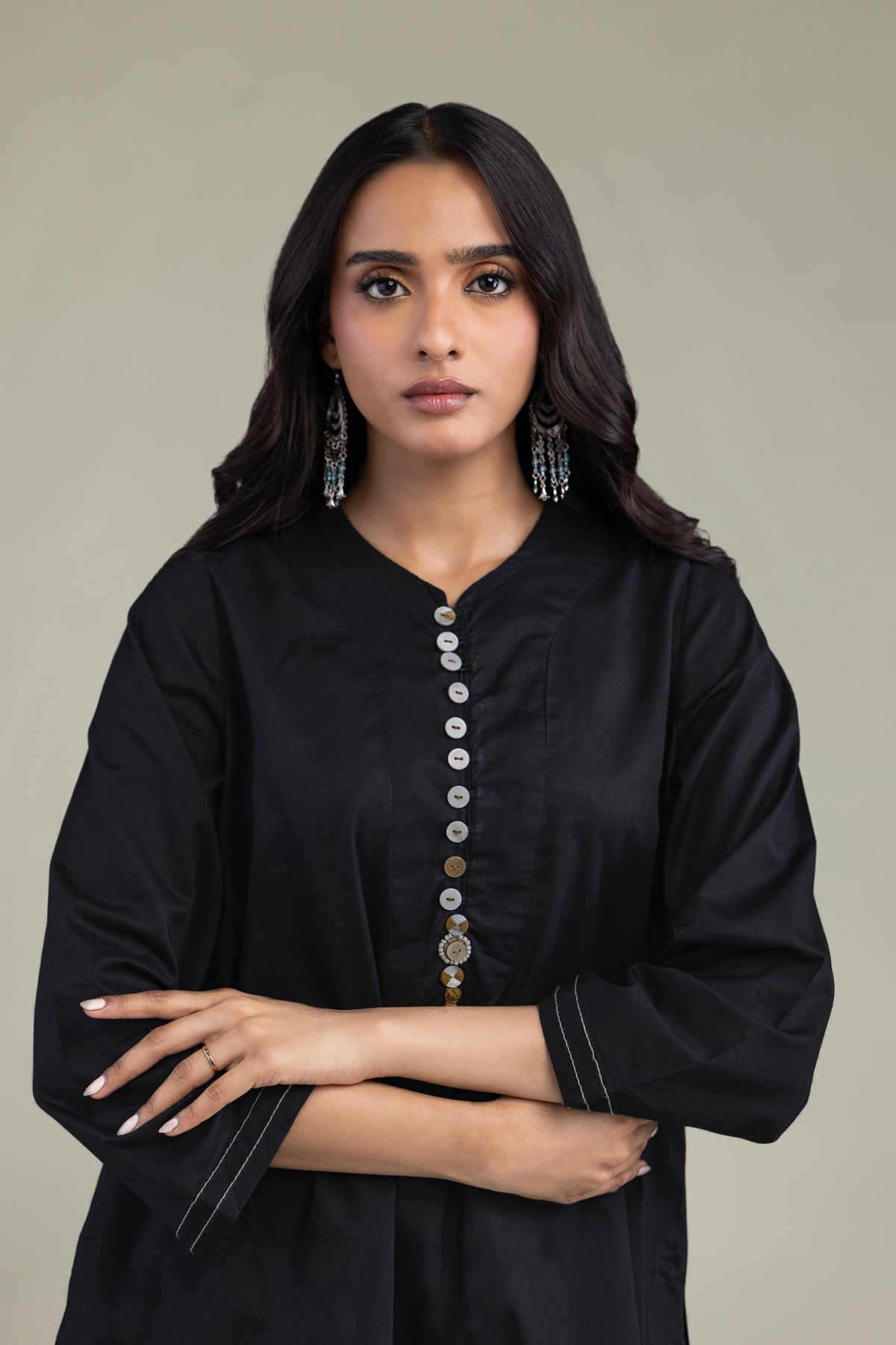Printed Cambric Solid Cambric Kurta - 1-26-301-B-I1-VG