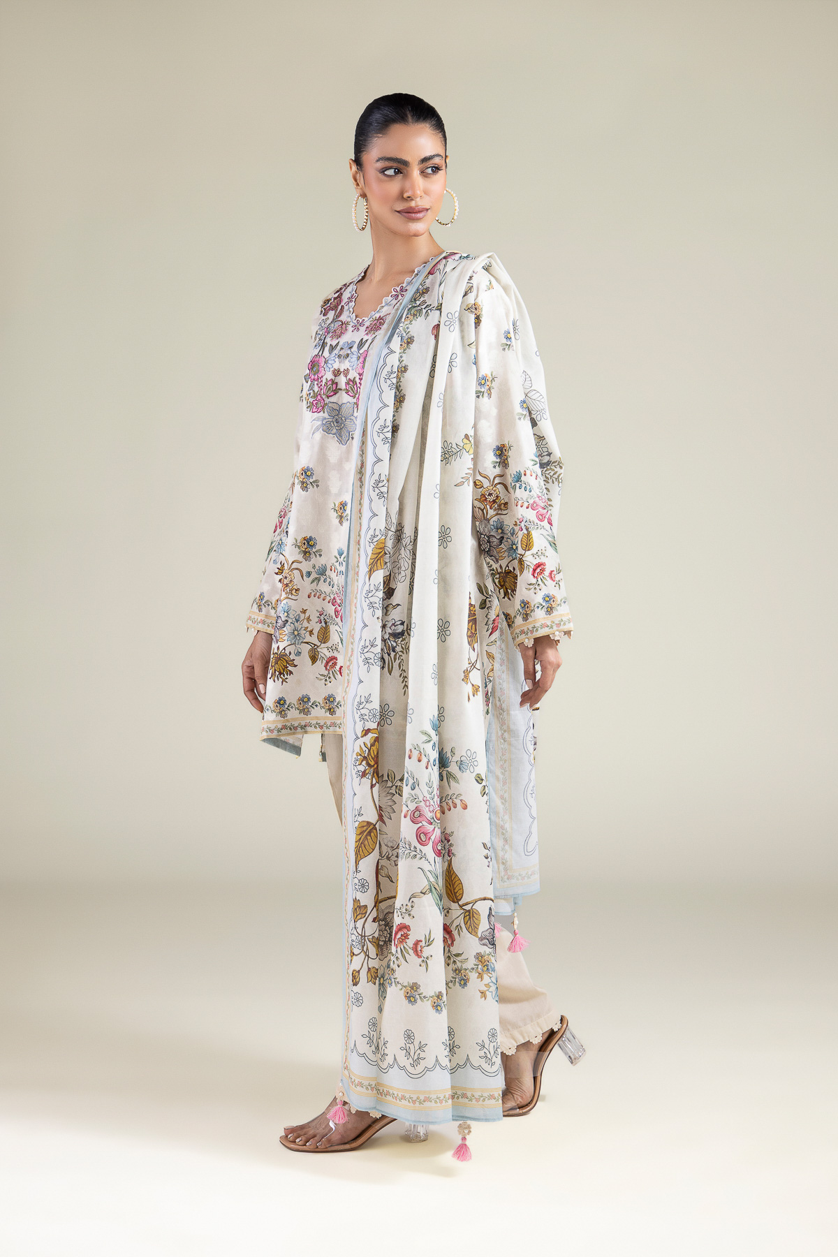 Embroidered Broshia Fabrics 3 Piece - T-A33-26-207FD1-VG