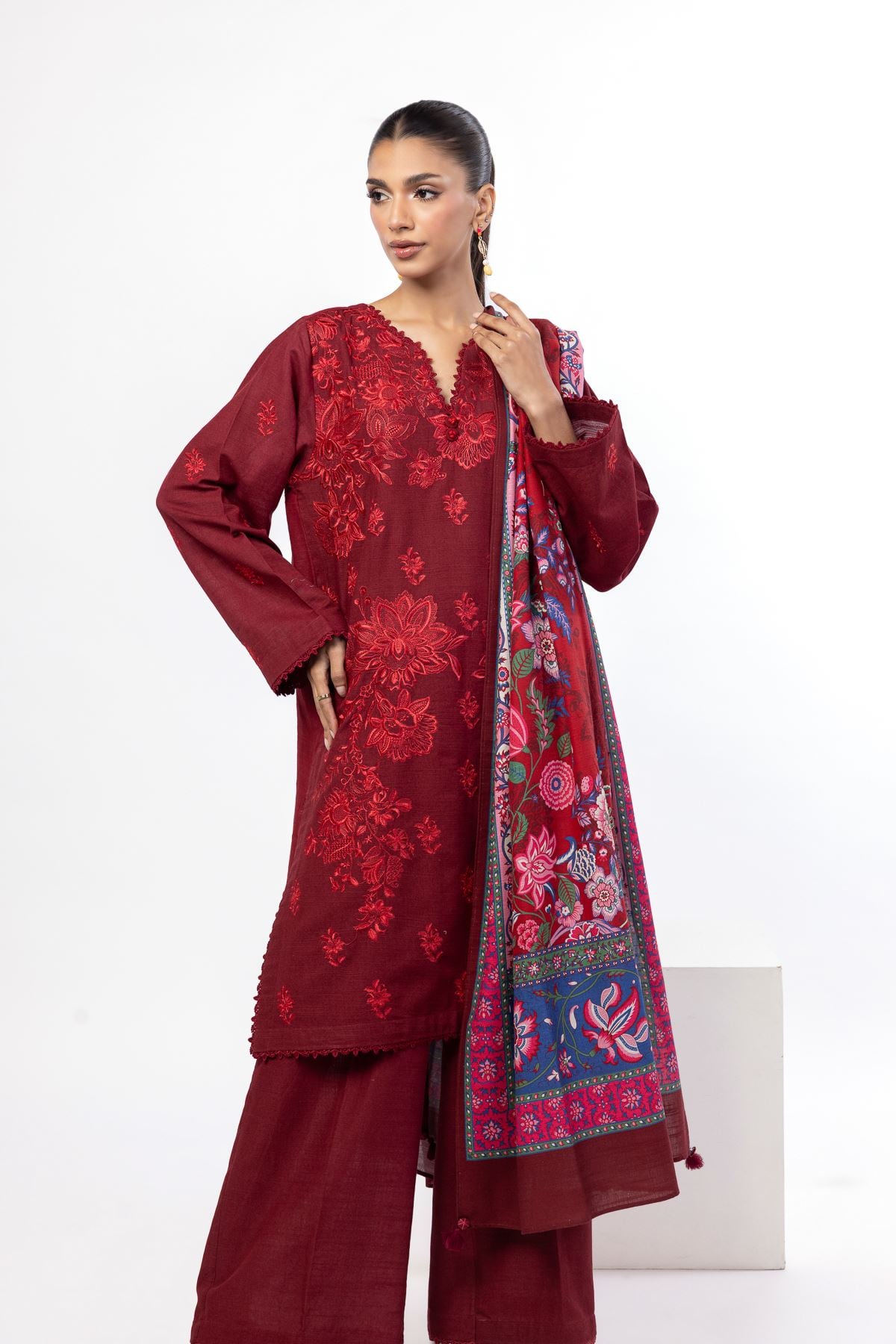 Embroidered Khaddar Tailored 3 Piece - KN31AST-VG