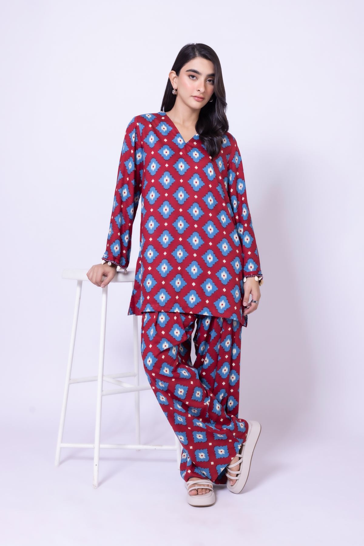 Printed Viscose Silk Kurta - 25-09-11E3-07TA-VG