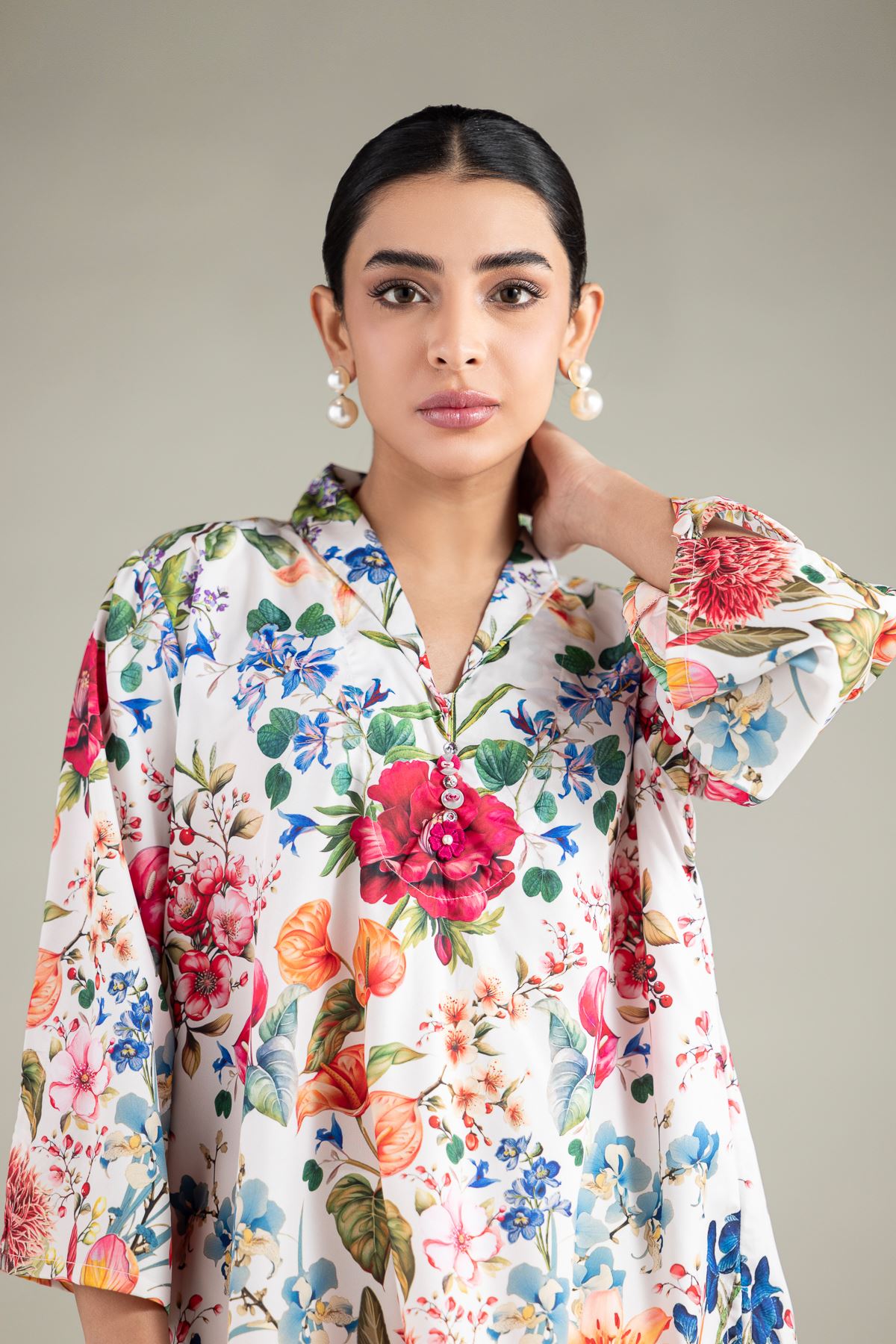 Printed Polyester Silk Kurta - 1-26-101-A-D-VG