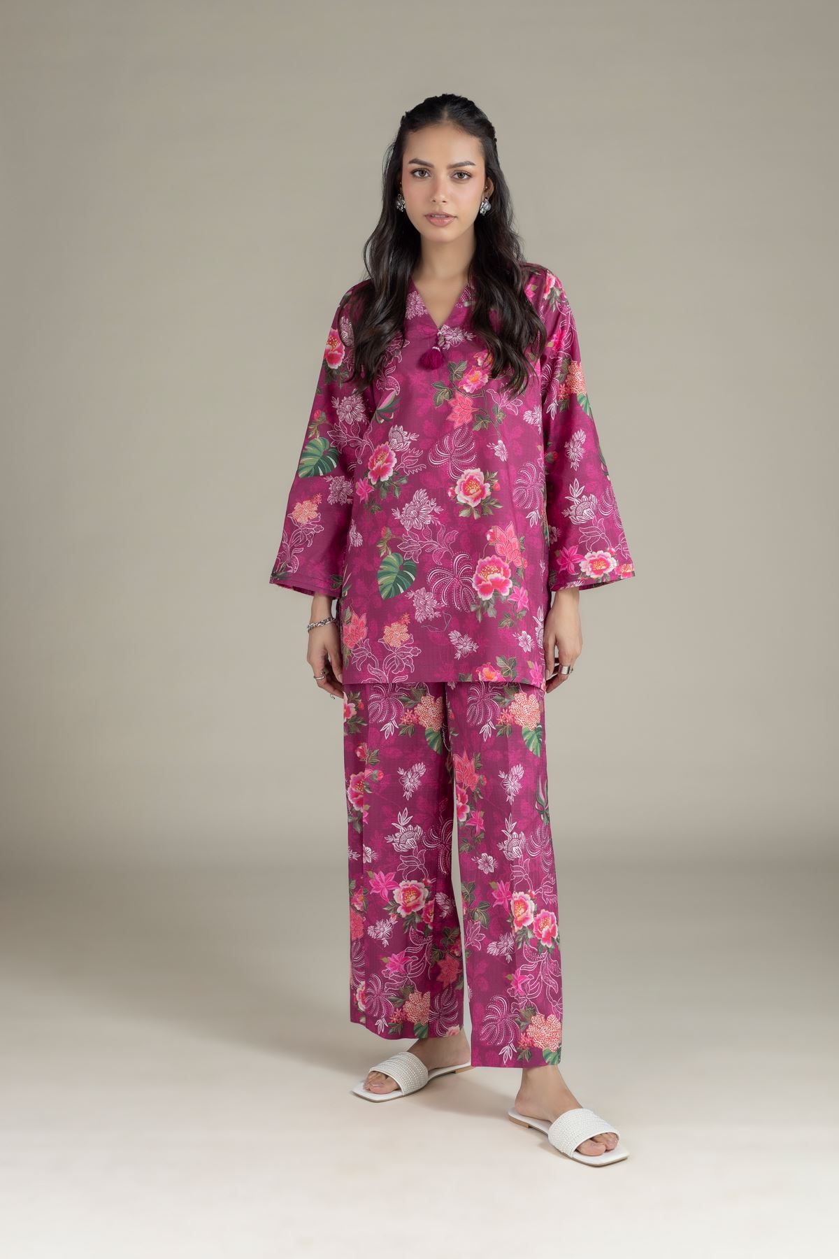 Printed Cotton Dobby Pants - 25-10-12E12-06TA-VG