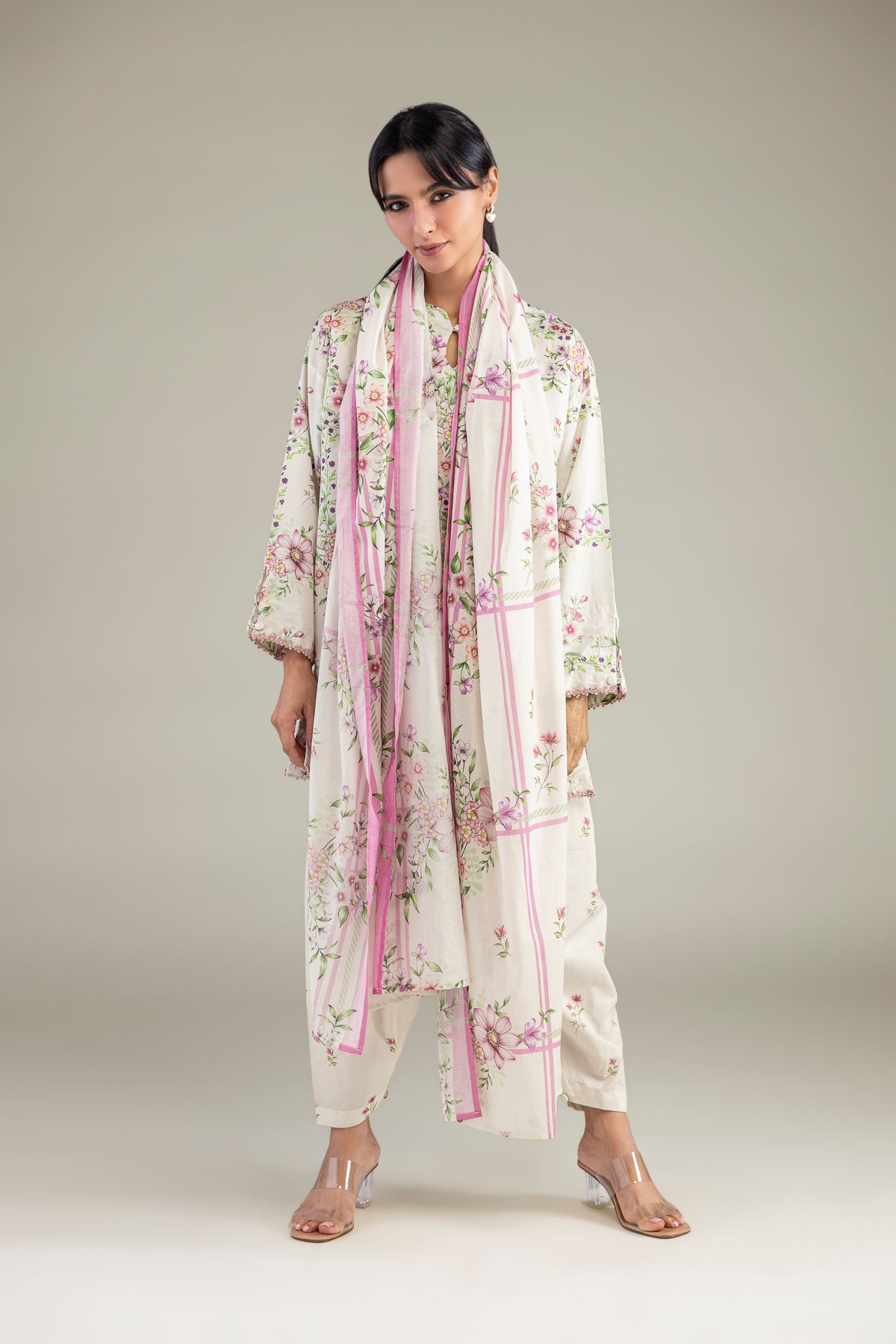 Printed Cambric Floral Spring Shalwar - 1-26-102-A-F-VG