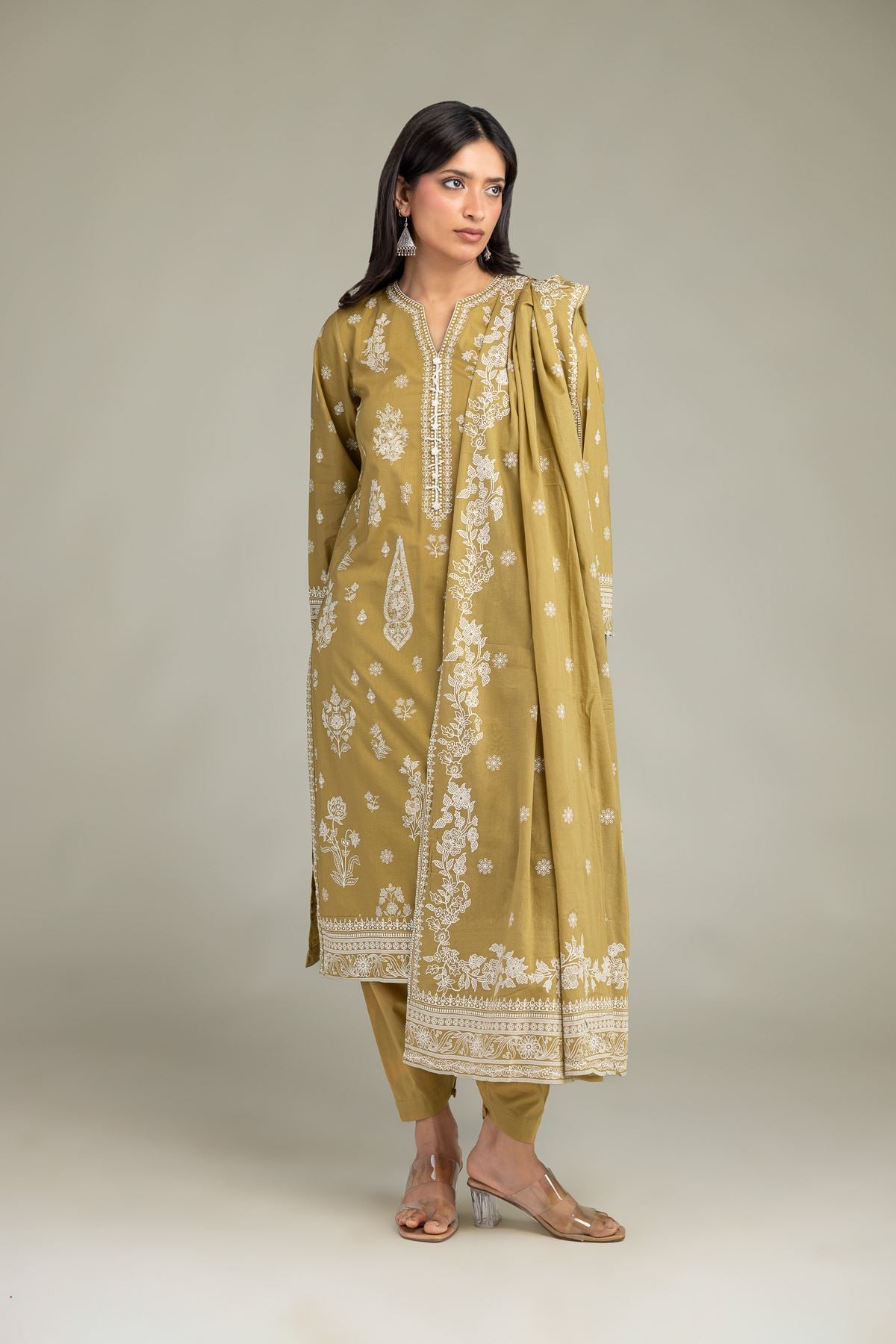 Printed Cambric Floral Cambric Shalwar - 1-26-309-B-D1-VG