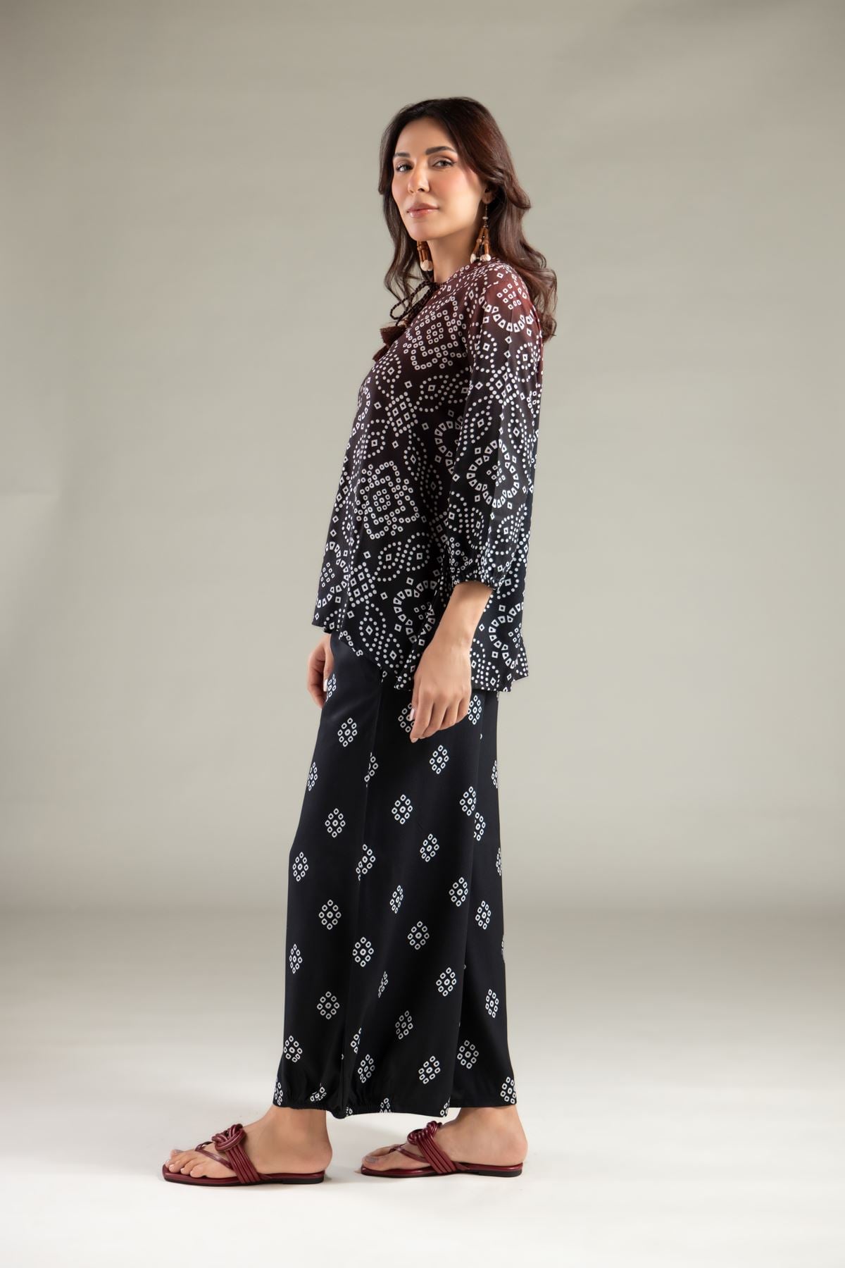 Embroidered Viscose Crepe Blouse - 6-26-101-A-H-VG