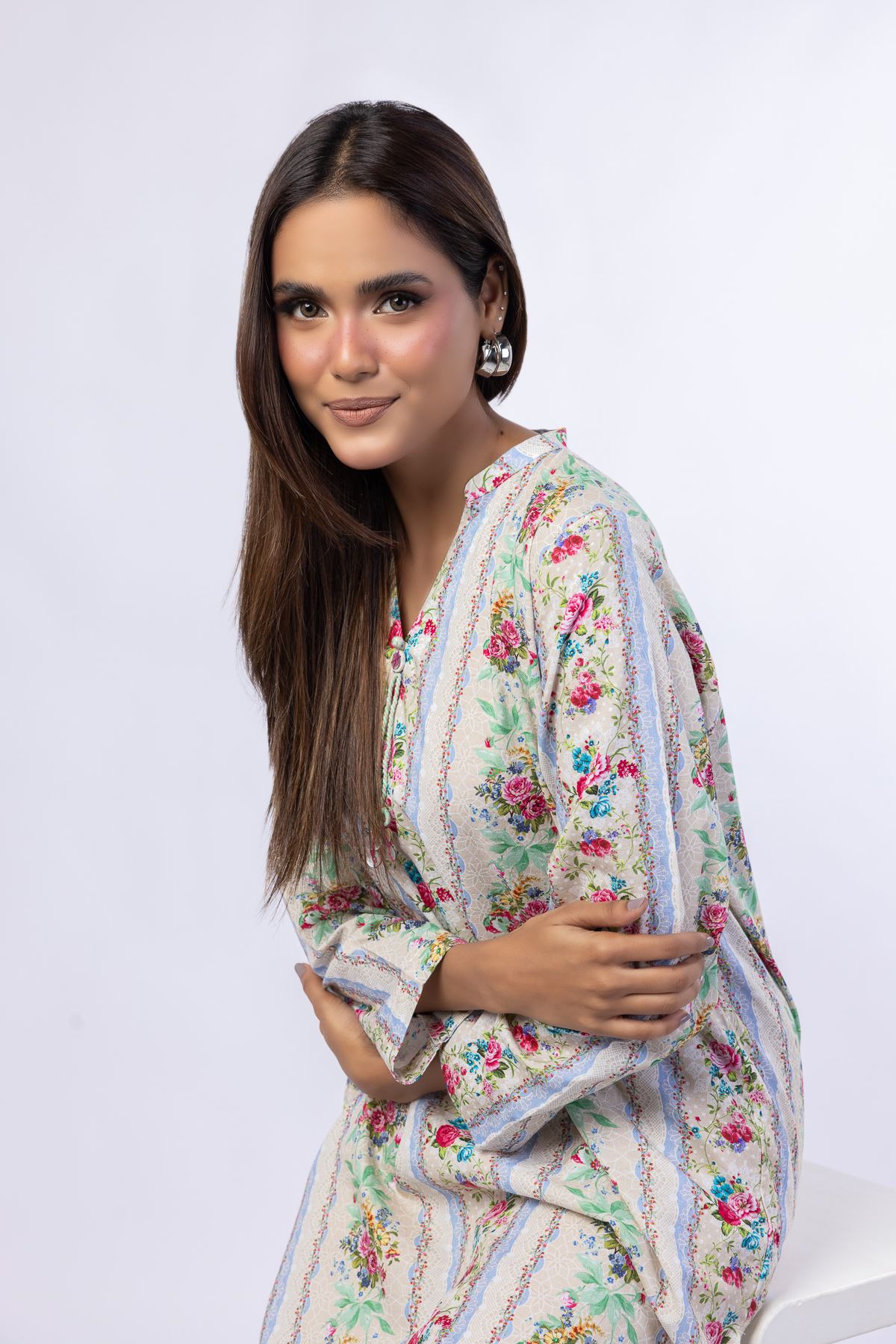 Printed Cotton Dobby Kurta - 25-07-7E9-02TA-VG