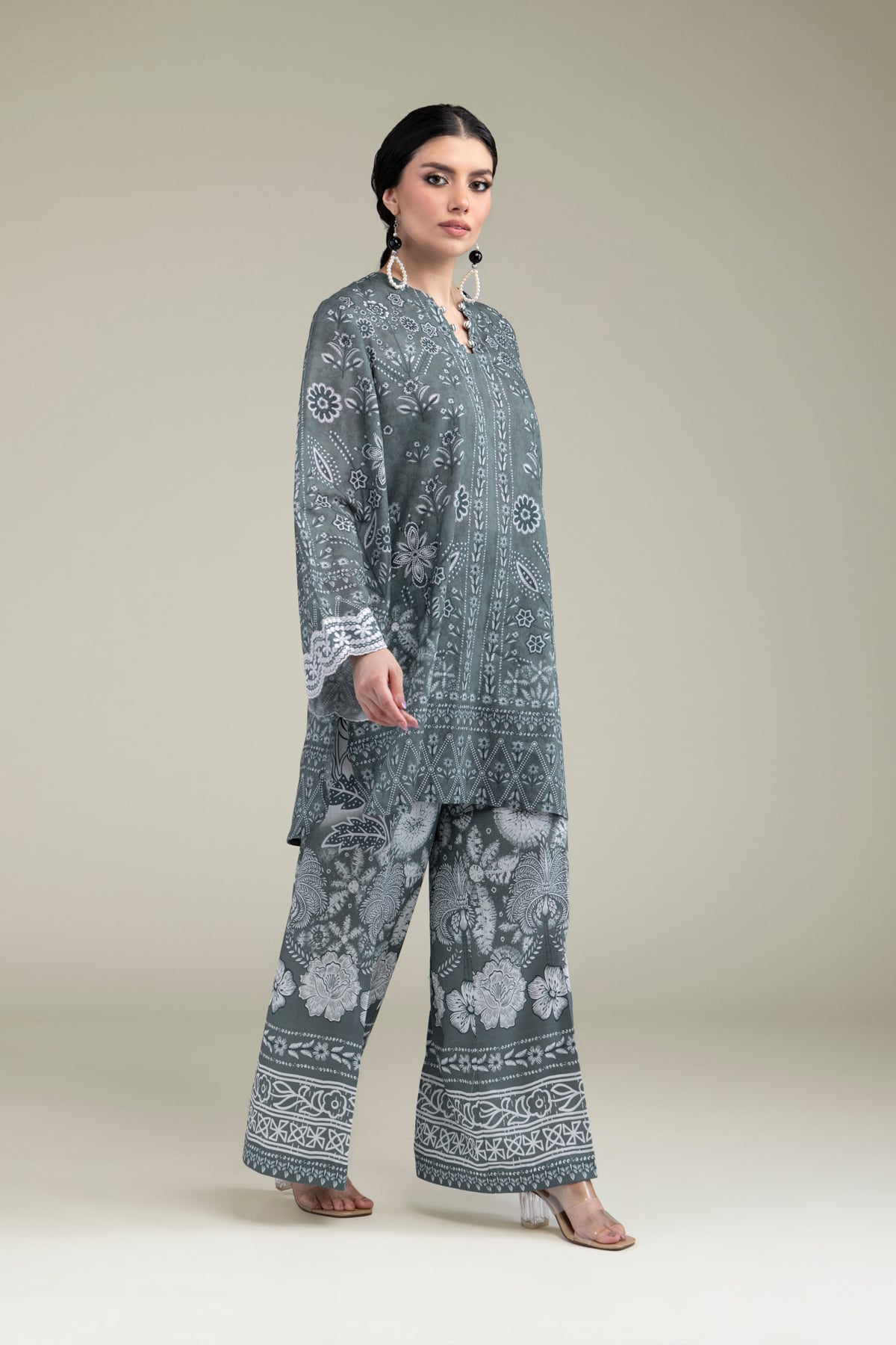 Embroidered Cambric Fabrics 2 Piece | Top and Bottom - A22-26-209FB1-VG