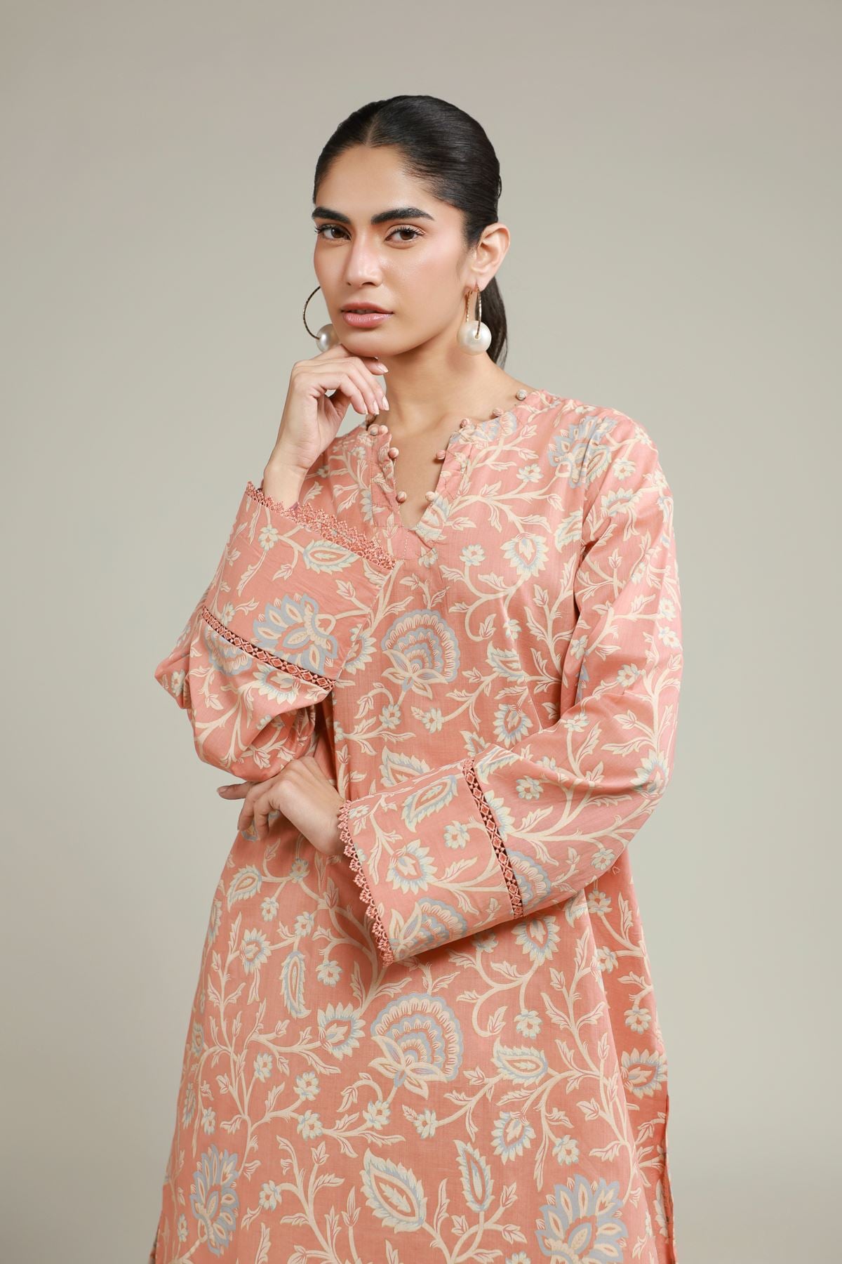 Printed Lawn Tailored 2 Piece | Top and Bottom - 1-26-122-A-A-VG