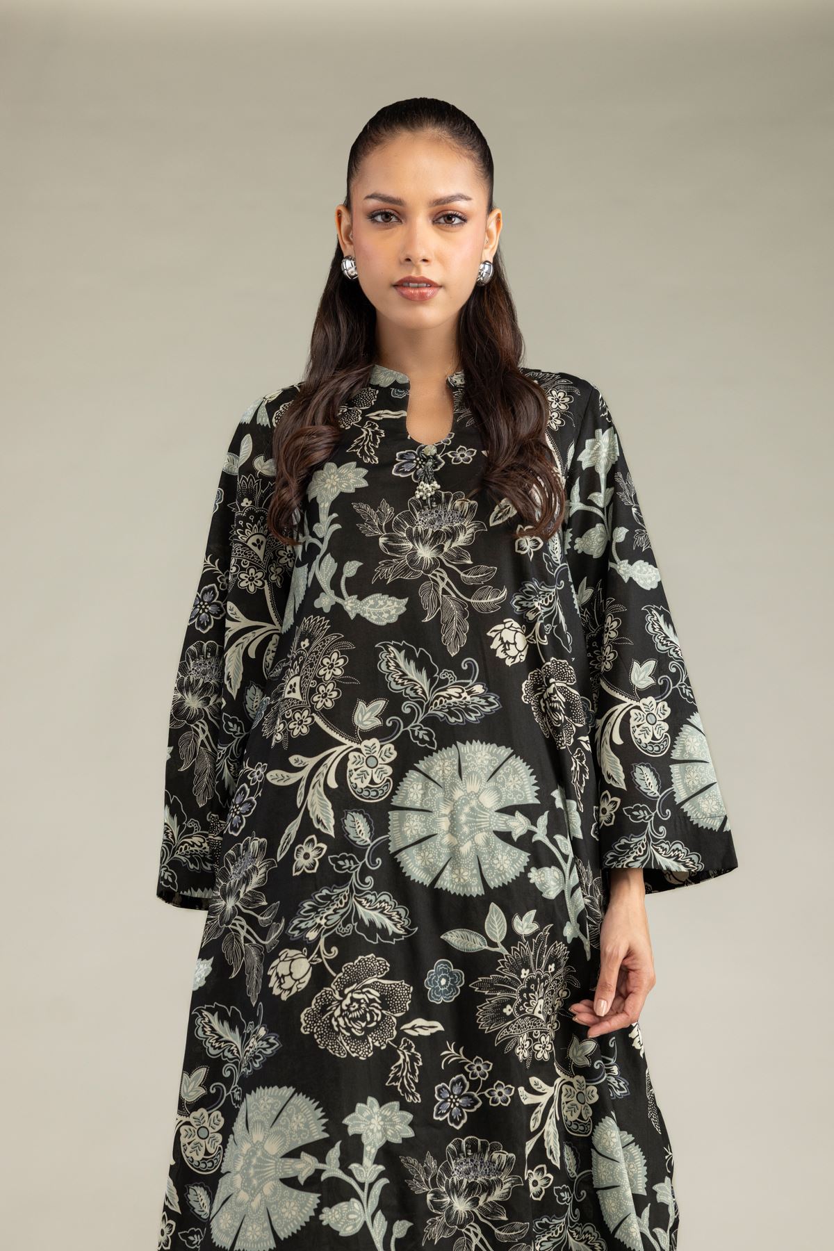 Printed Cambric Black Cambric Kurta - 1-26-243-A-D2-VG