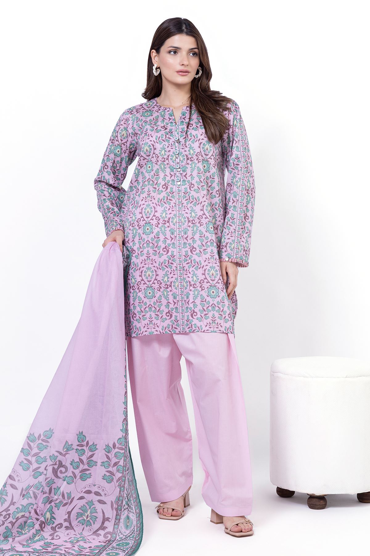 Buy Fabrics 3 Piece | 0.0 N/A | SS2365B-VG_MULTI | Khaadi Pakistan