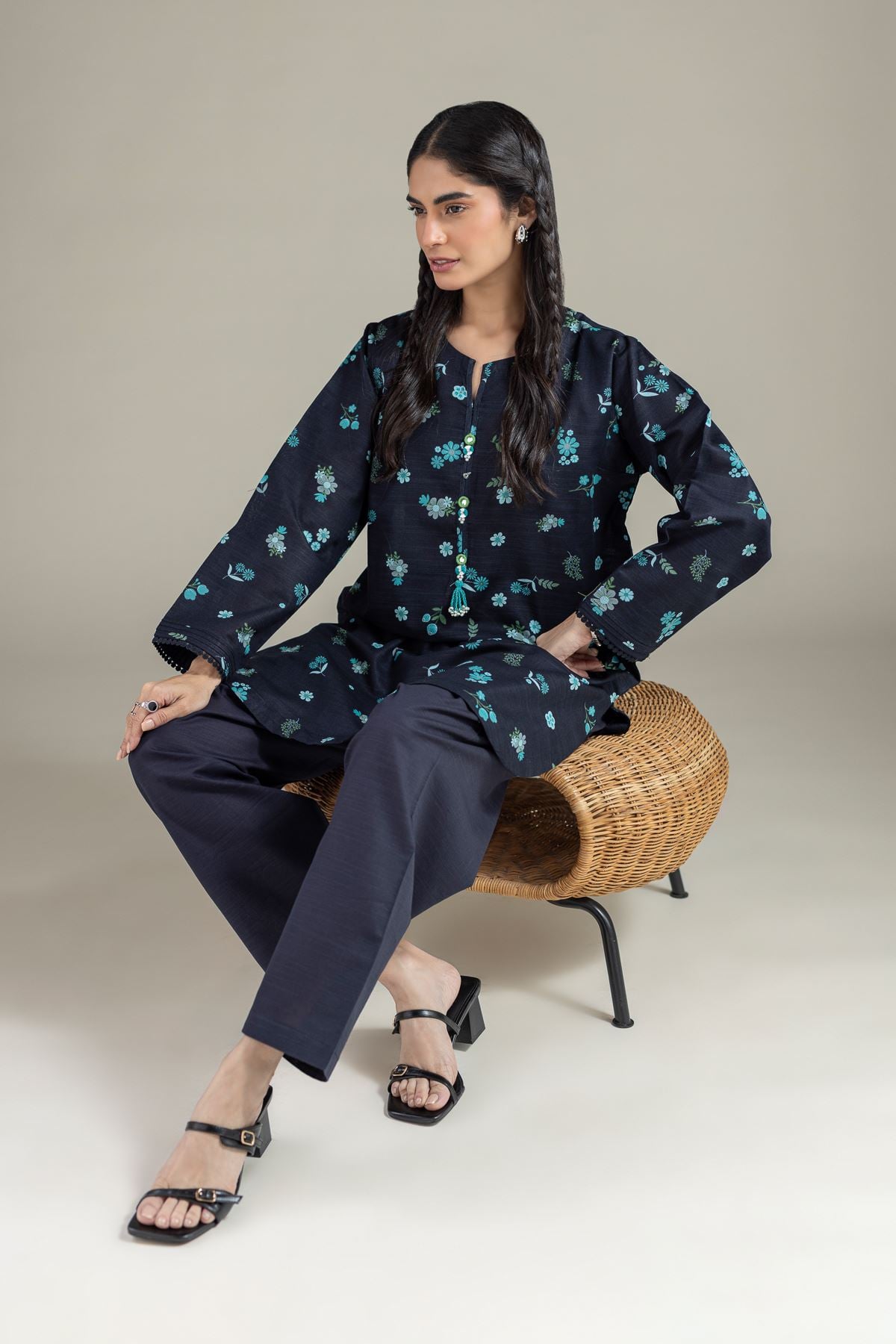 Printed Khaddar Kurta - OTD4-EX22-10TA-VG