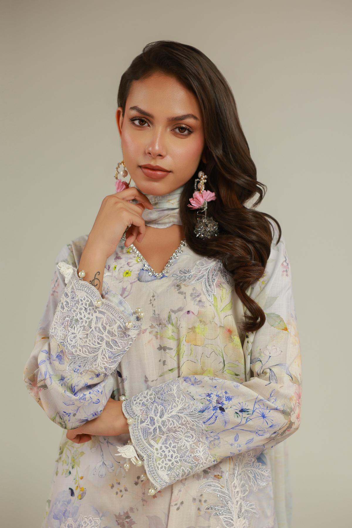 Embroidered Raw Silk Kurta - 1-26-102-A-F-VG