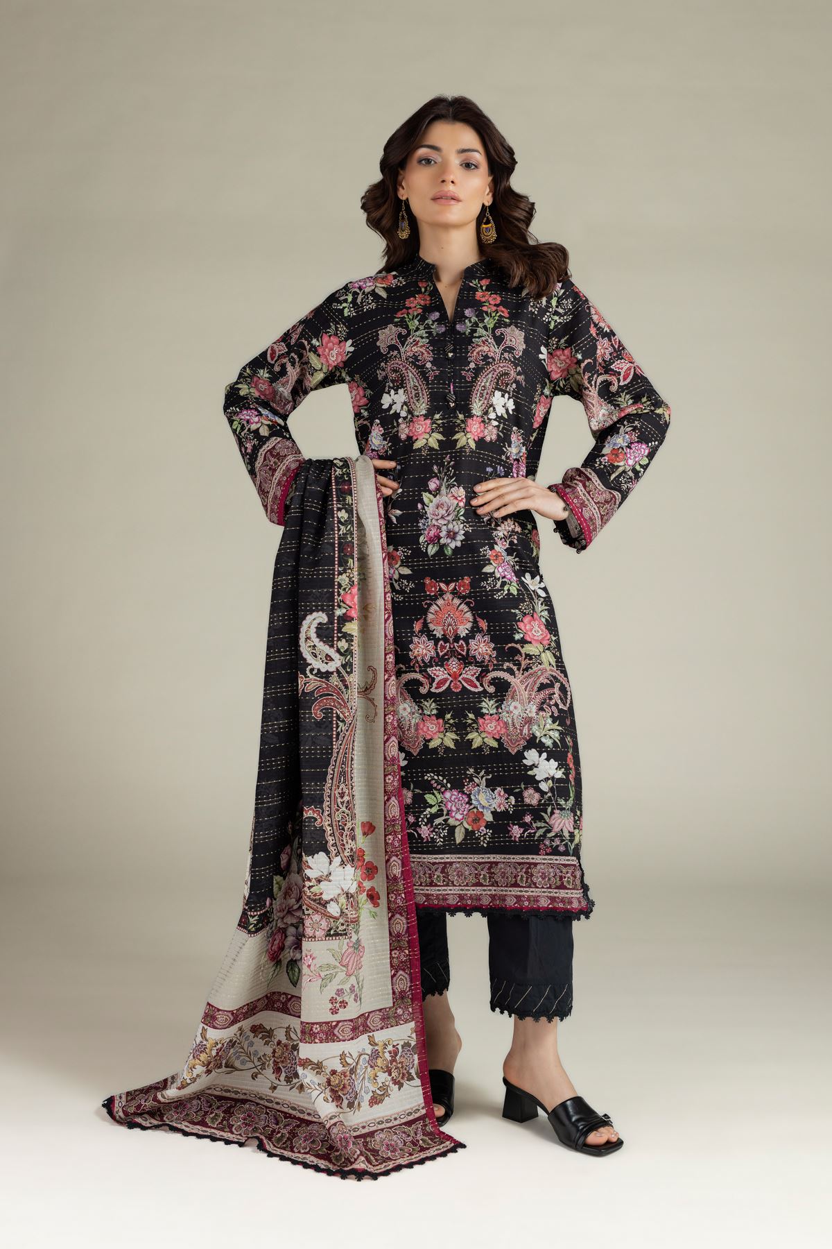 Printed Mesuri Dobby Tailored 3 Piece - T-A33-26-107FH-VG