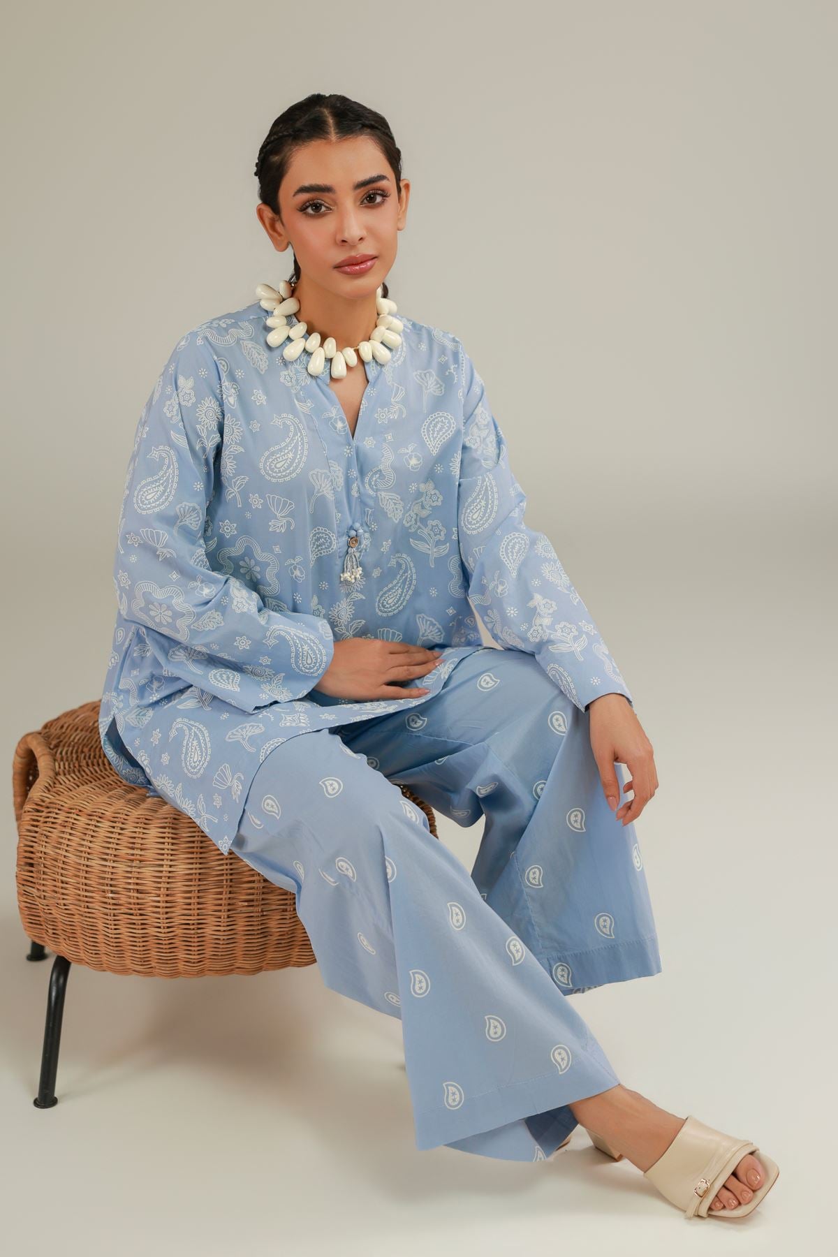 Cambric Blue Cambric Kurta - 1-26-146-A-C-VG