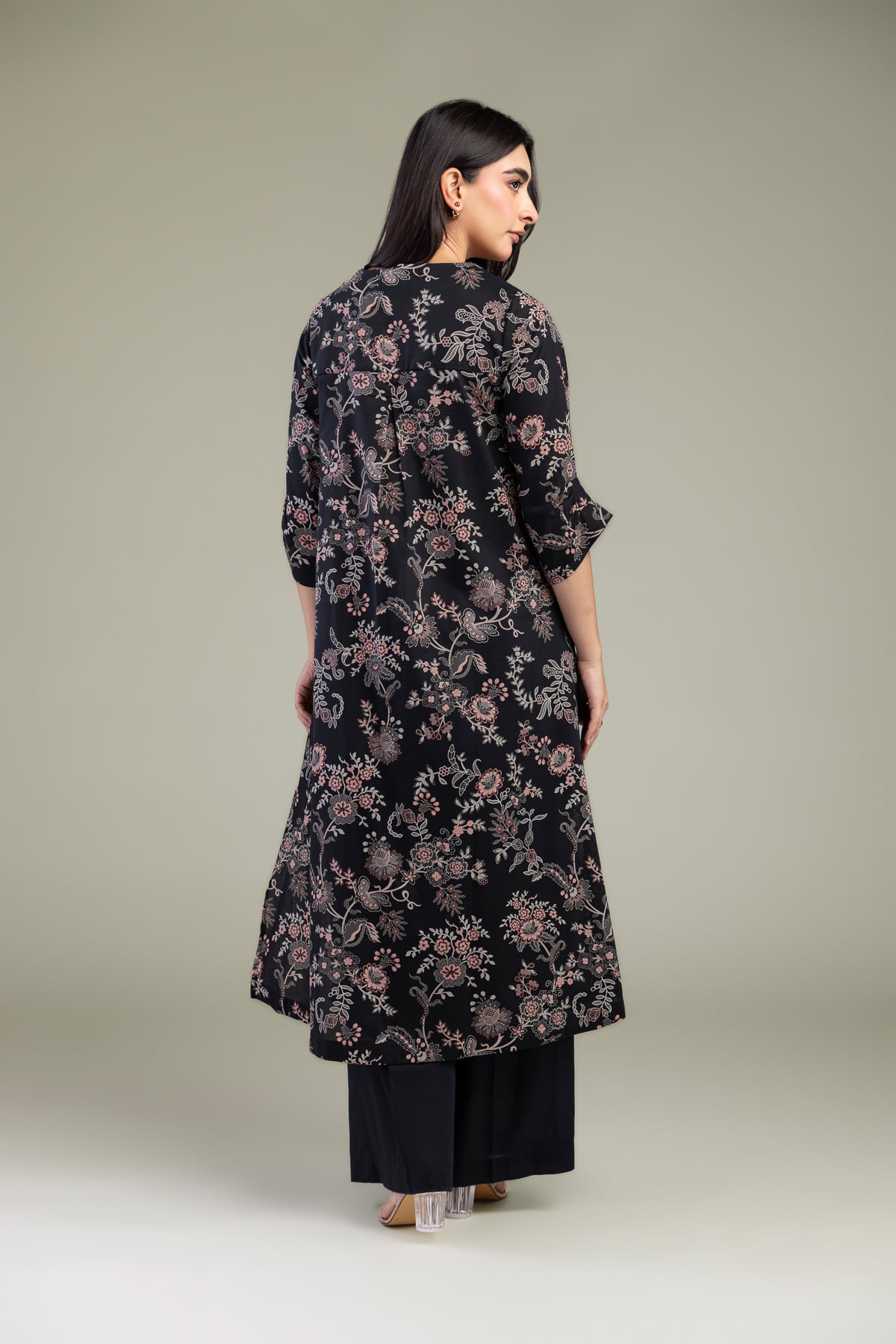 Embroidered Cambric Black Cambric Kurta - 2-26-308-A-G1-VG
