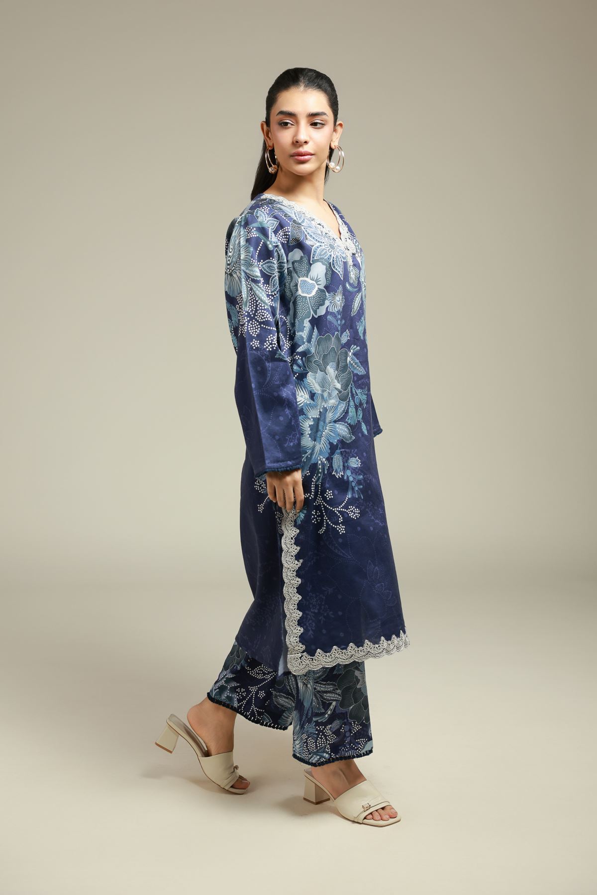 Printed Satin Fabrics 2 Piece - A112-26-117EE2-VG