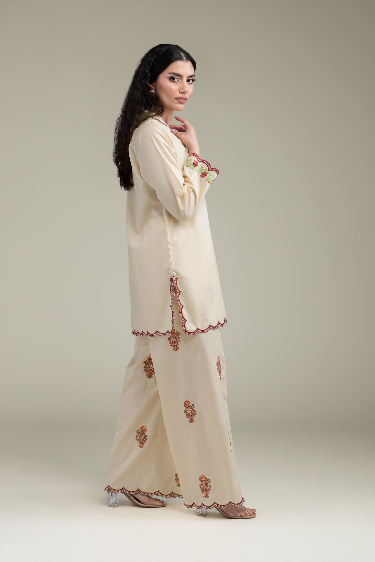 Embroidered Cotton Dobby Floral Cotton Kurta - 1-26-238-A-J1-VG